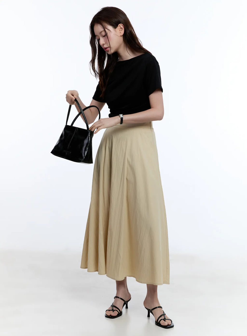 Flared Flowy Midi Skirt CU513