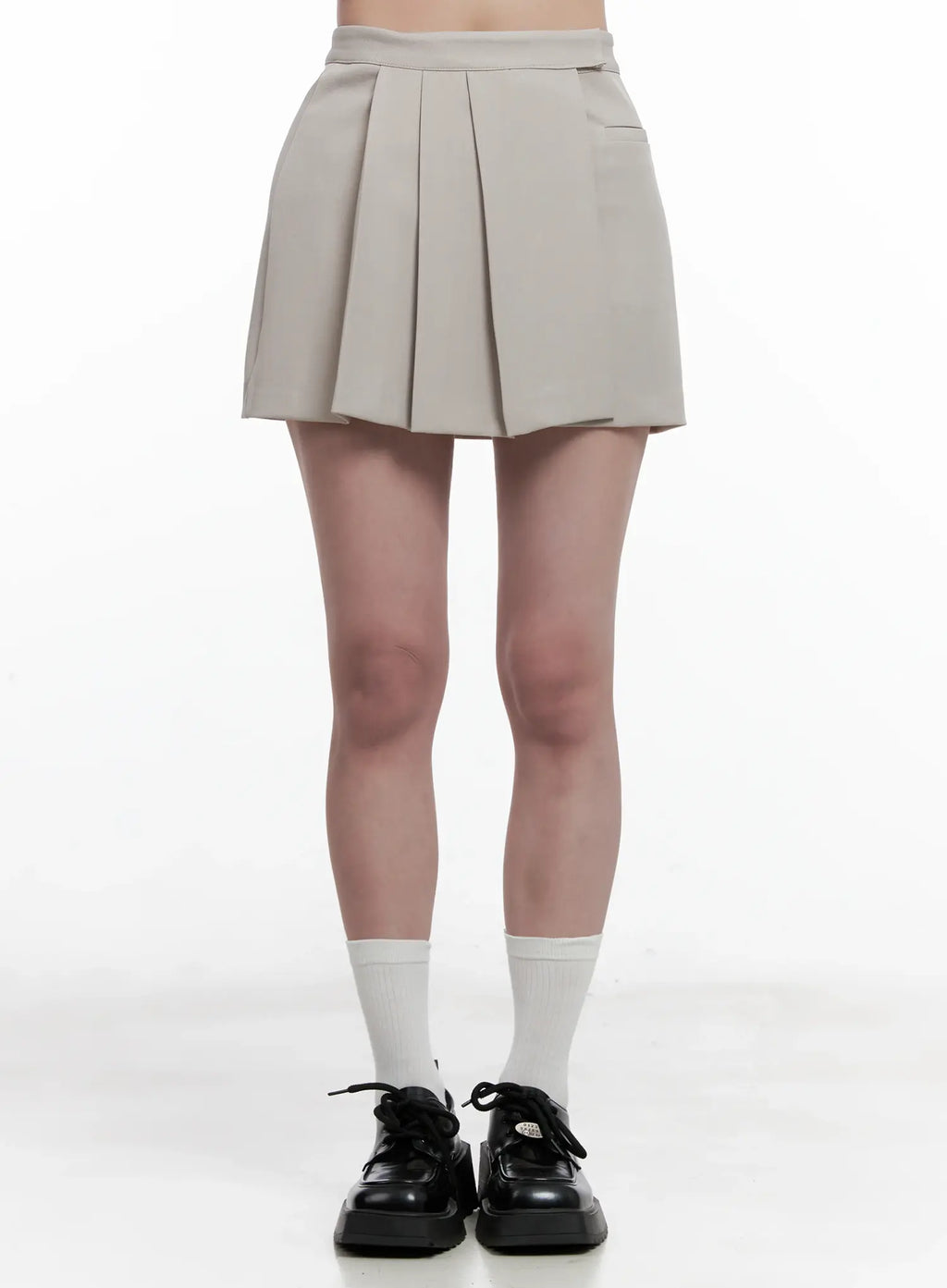 Pleated Wrap Mini Skirt CL515