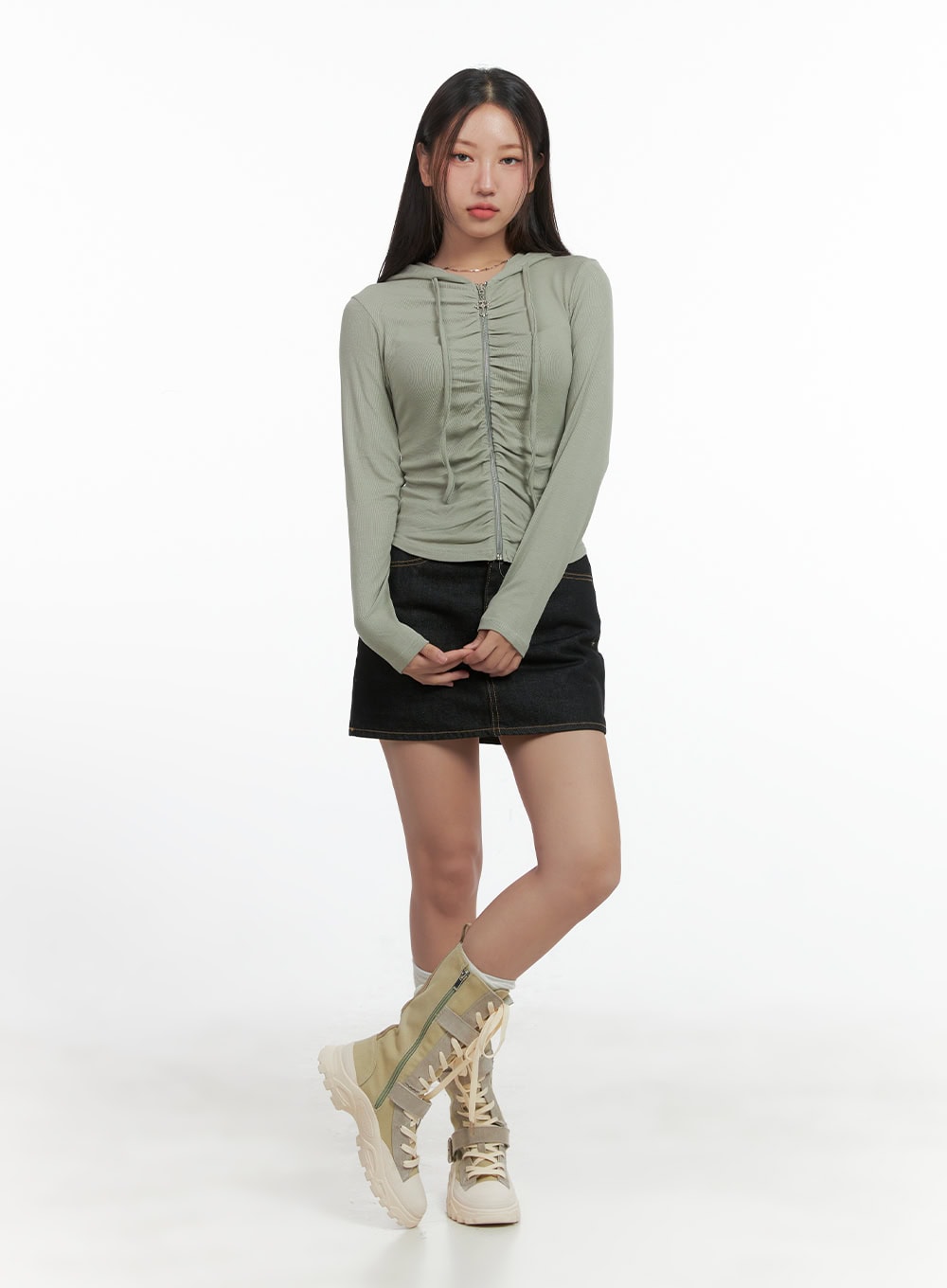 Denim Stitch Mini Skirt CO402