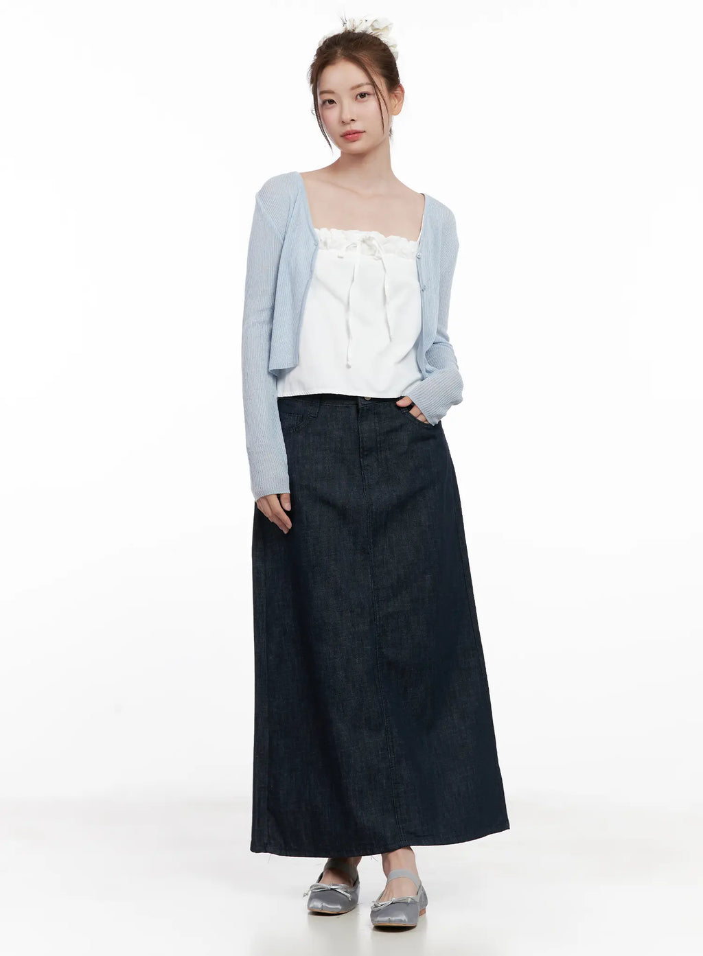 Side-Slit Long Skirt CL523
