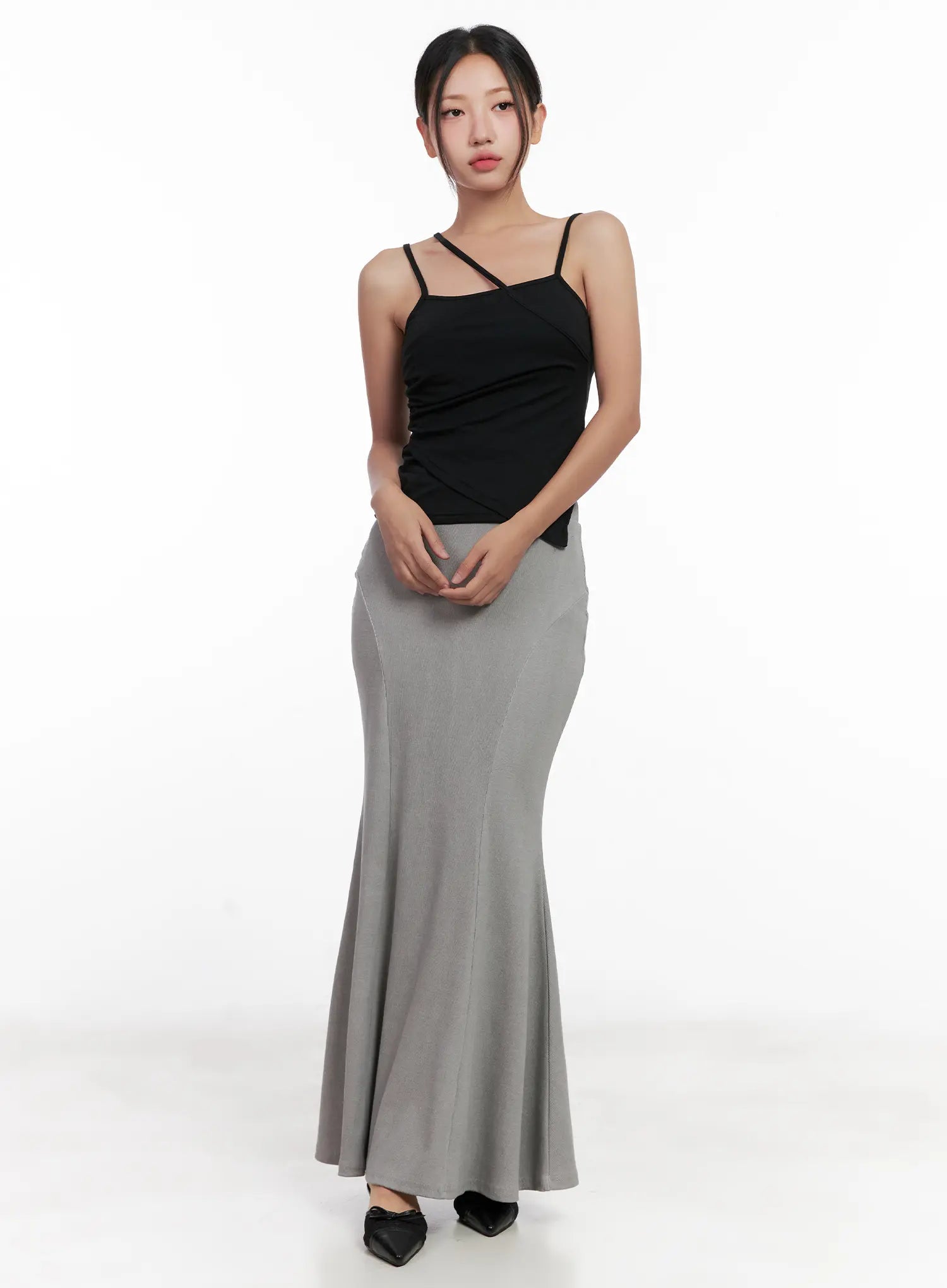 Grey Bodycon Maxi Skirt CL518