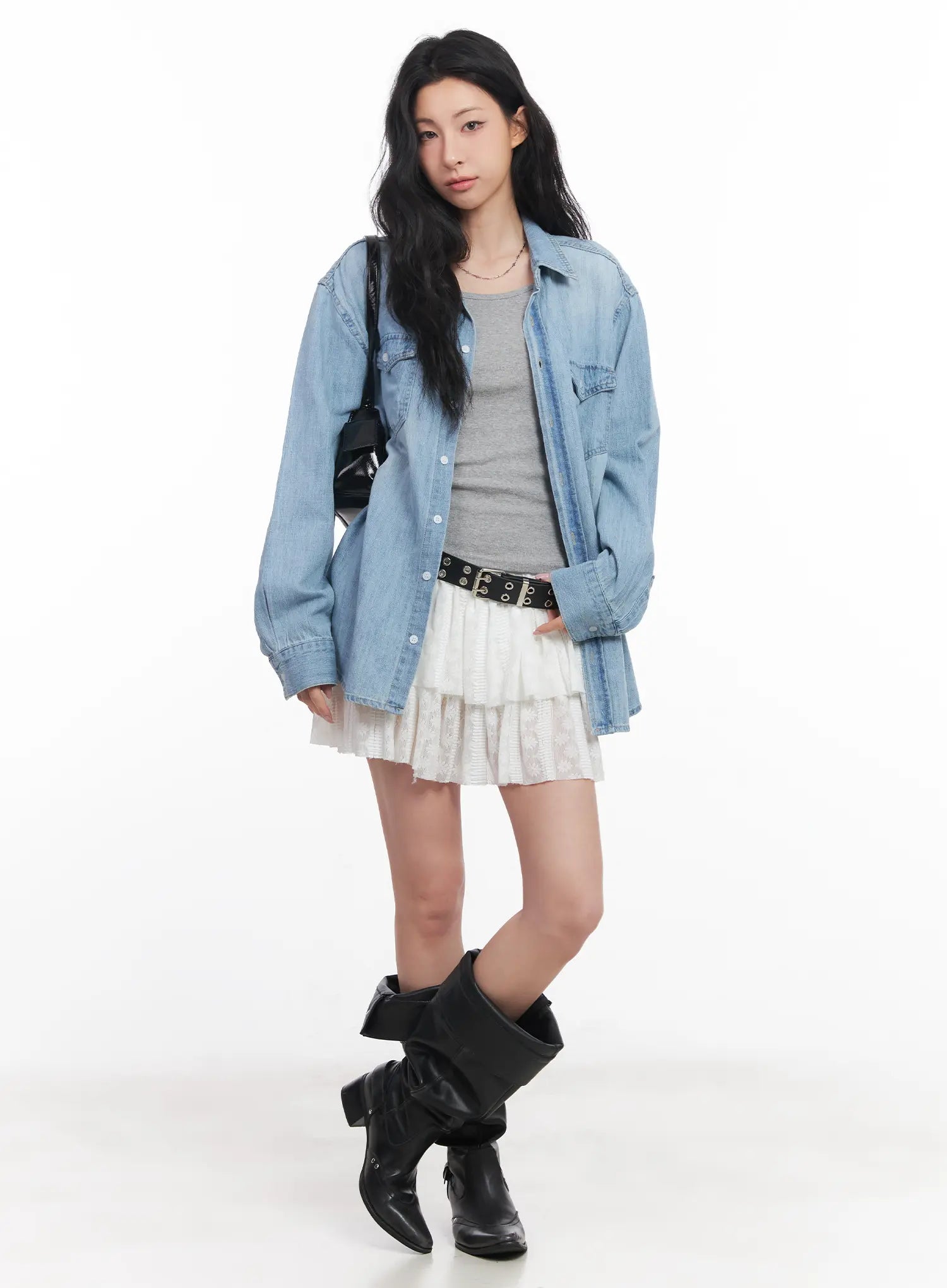 Lace Ruffle Mini Skirt CU510