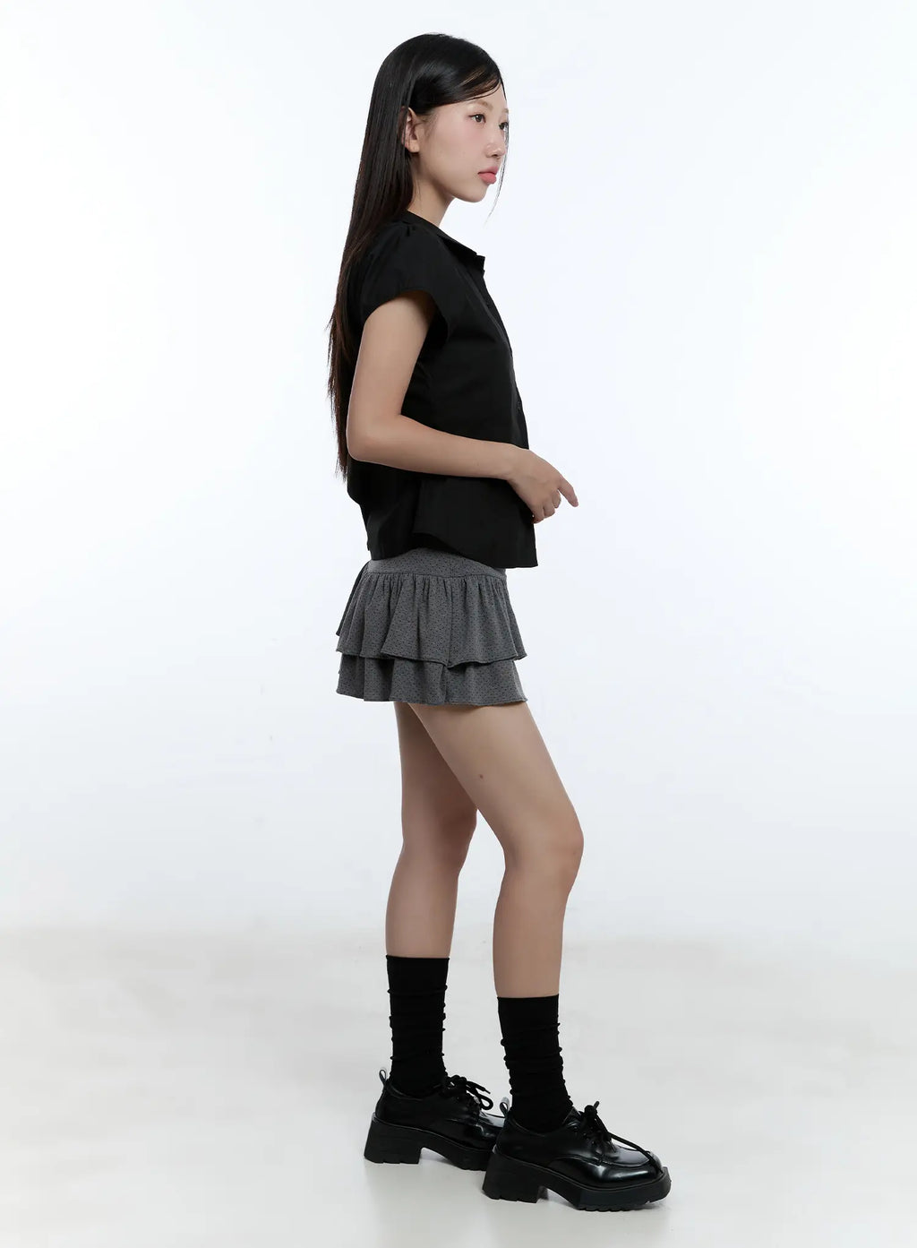 Polka Dot Ruffle Mini Skirt CU527