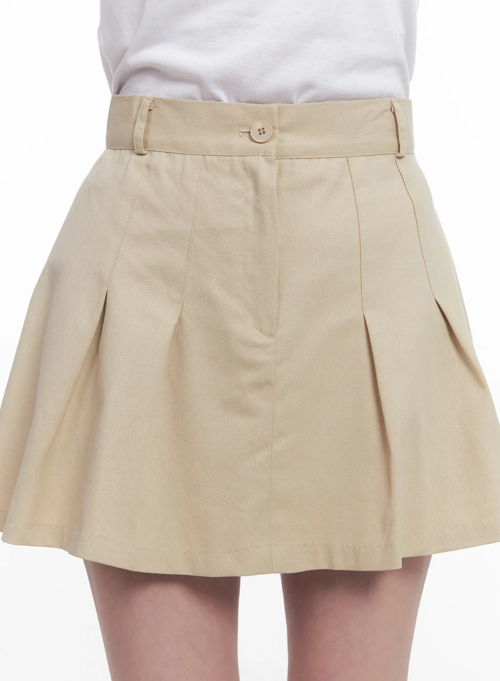 Solid Pleated Mini Skirt CU523