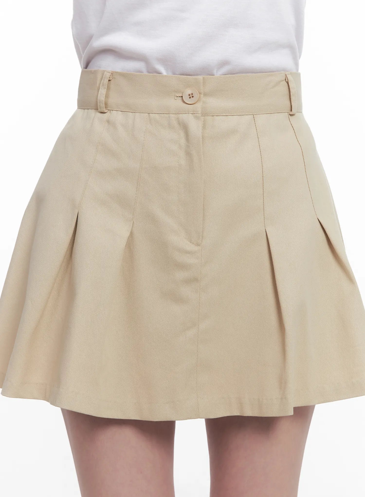 Solid Pleated Mini Skirt CU523