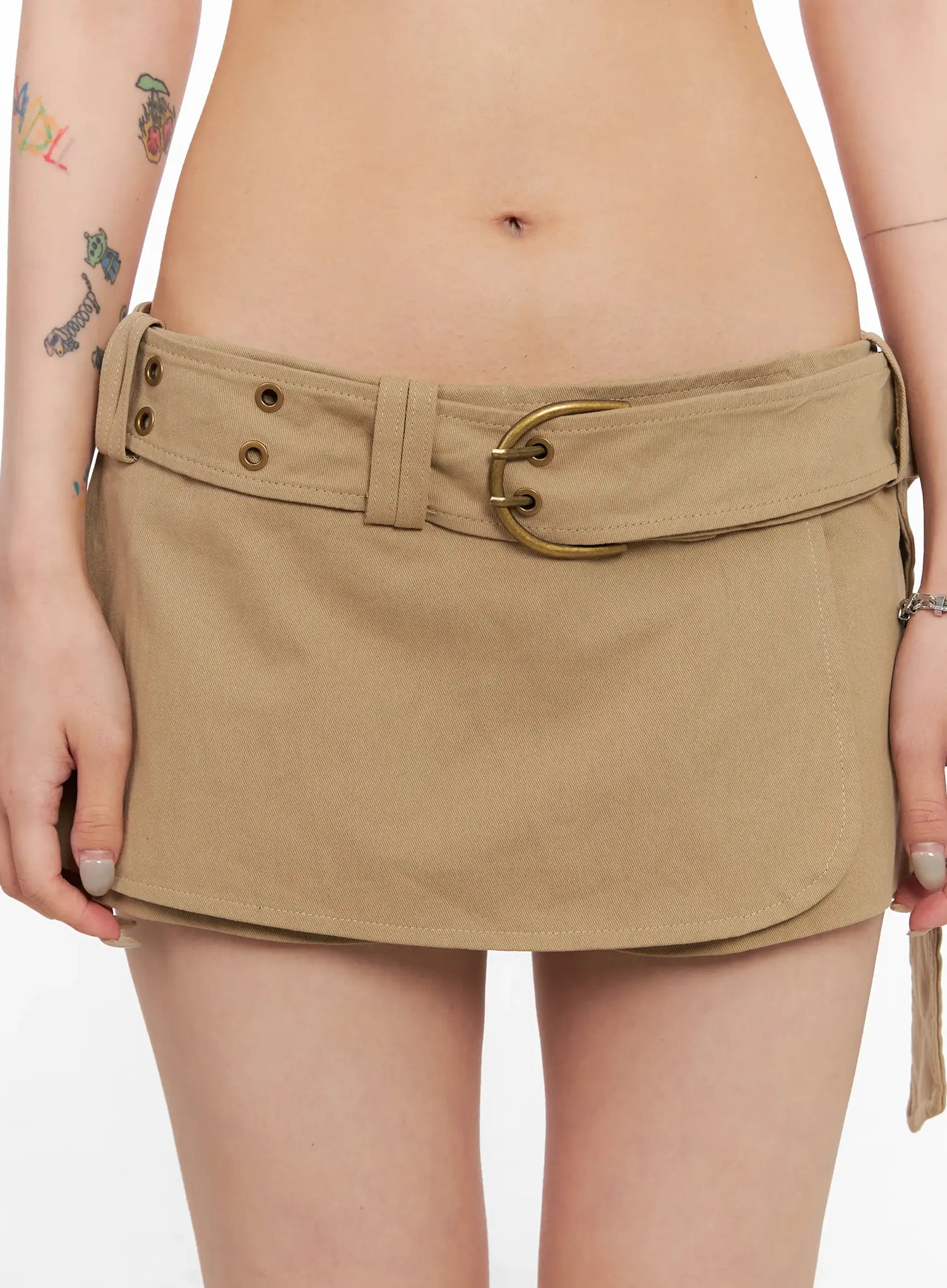 Eyelet Belt Mini Skirt CL528