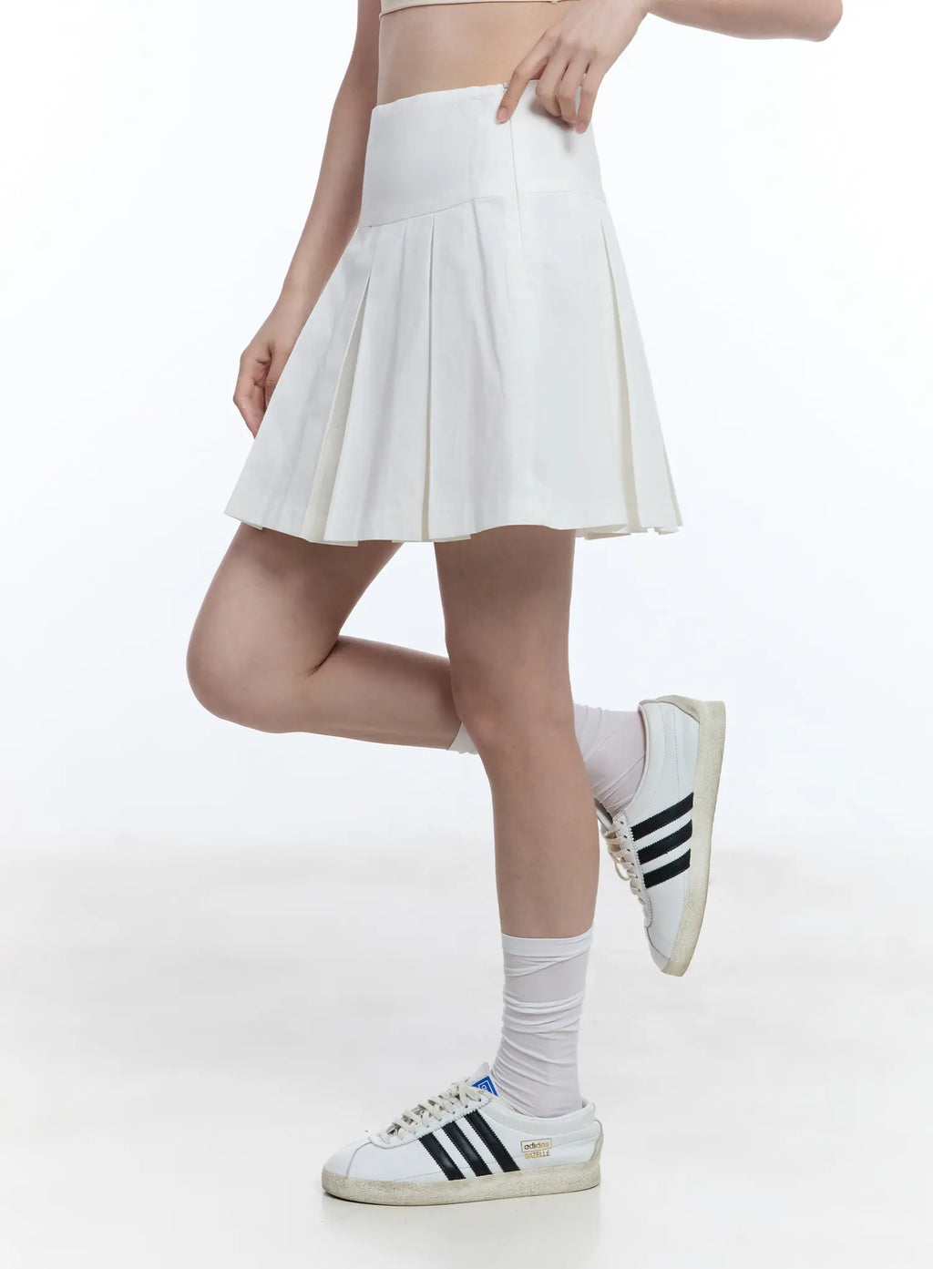 High-Waist Pleated Mini Skirt CU513