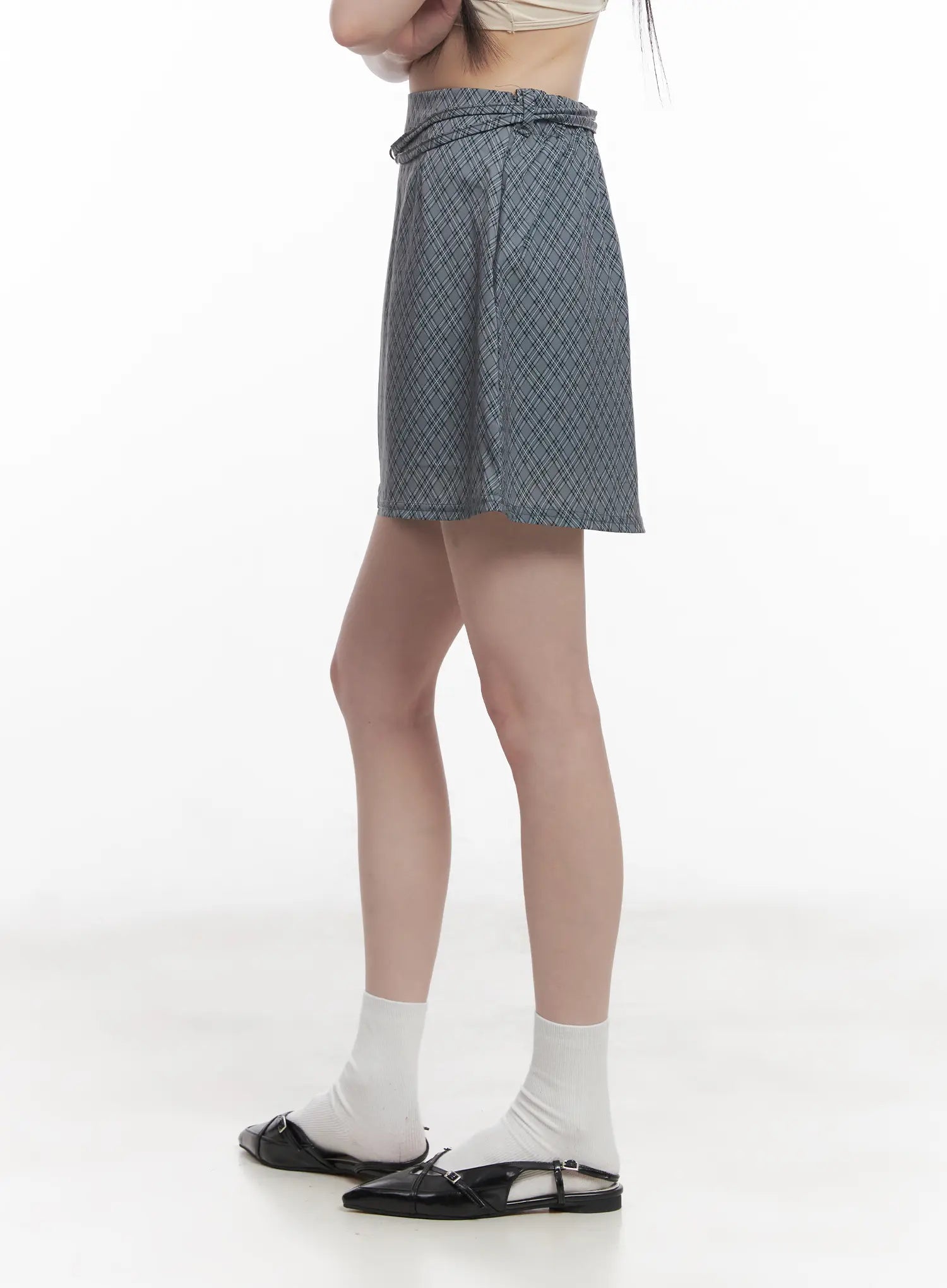 Plaid Strapped Mini Skirt CU518