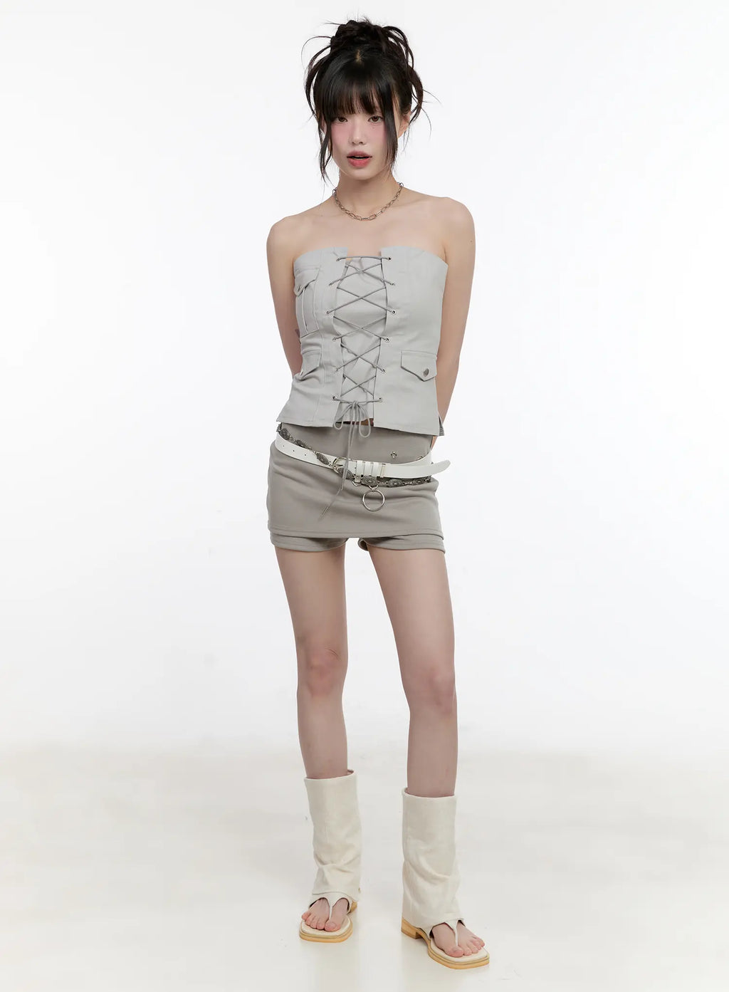 Eyelet Detail Mini Skirt CL507