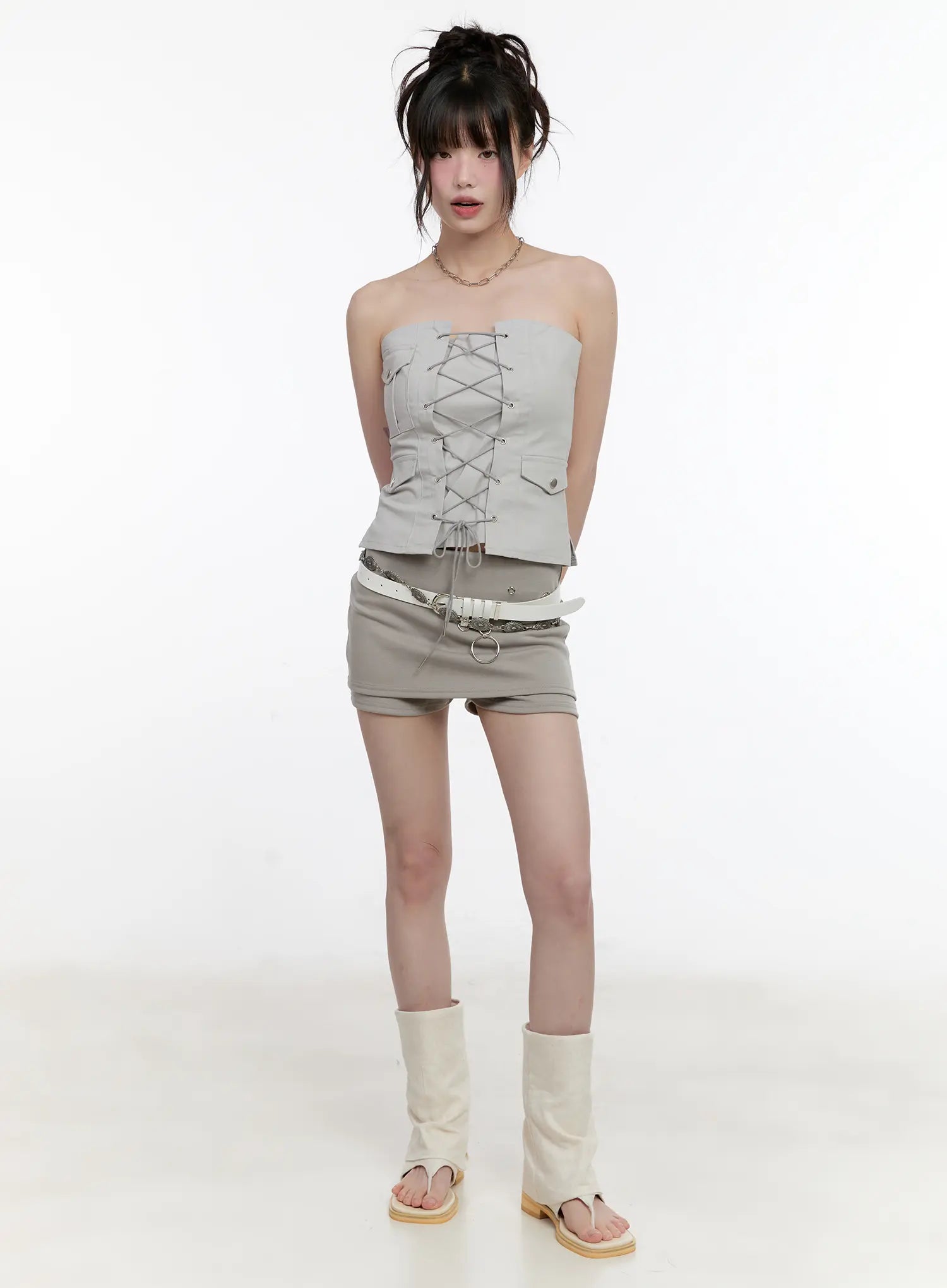 Eyelet Detail Mini Skirt CL507