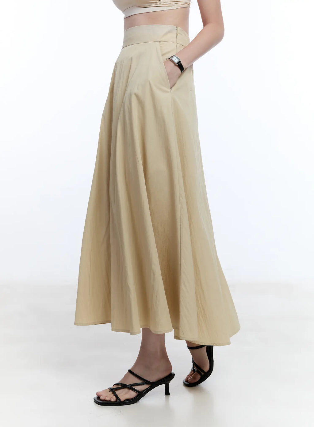 Flared Flowy Midi Skirt CU513