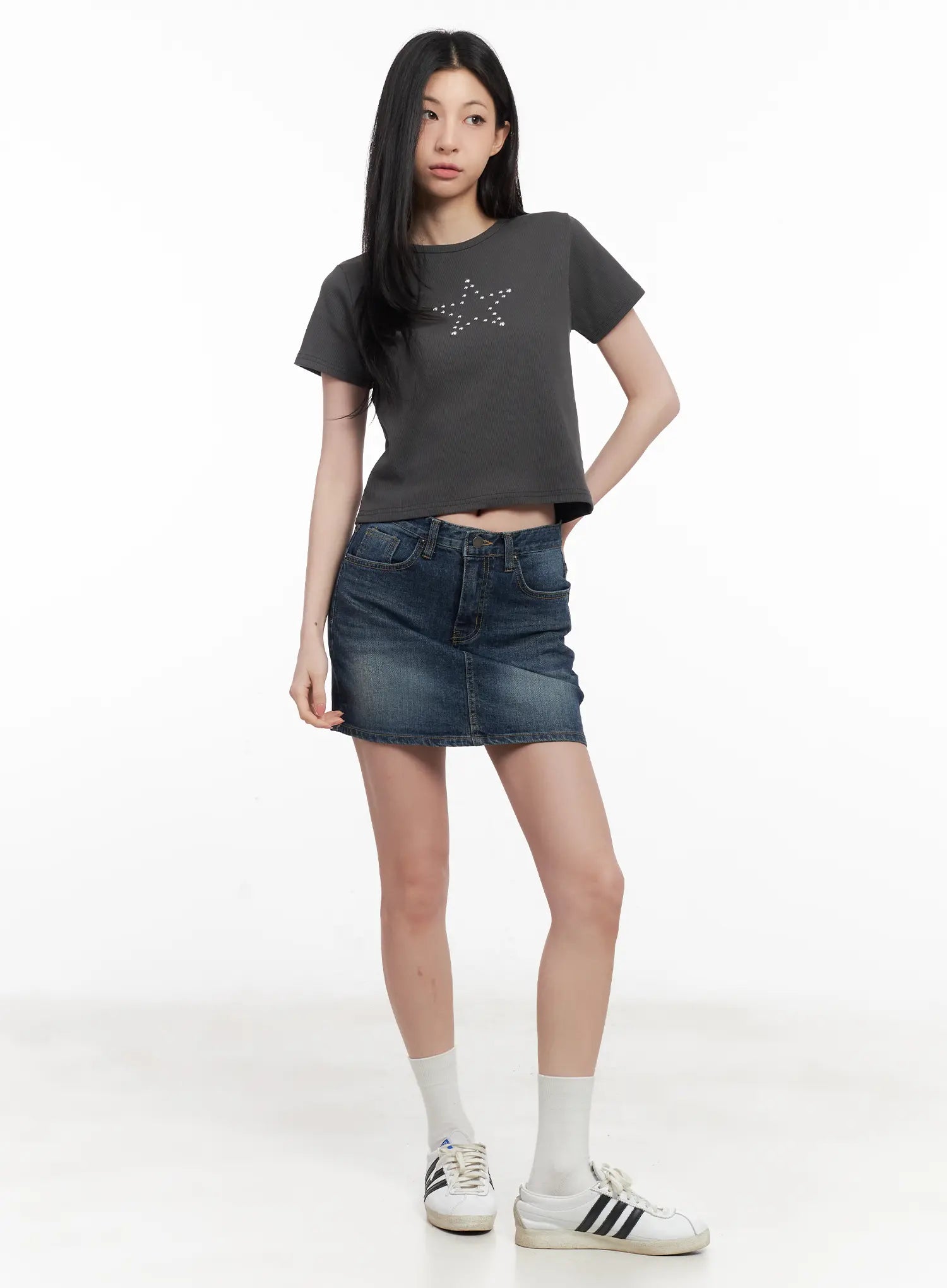 Washed Denim Mini Skirt CL501