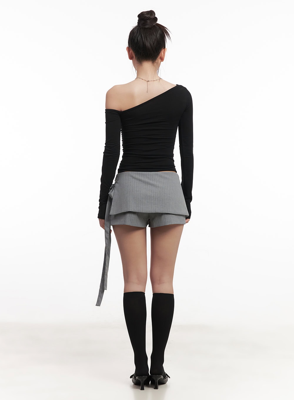 Striped Wrap Mini Skort CM528