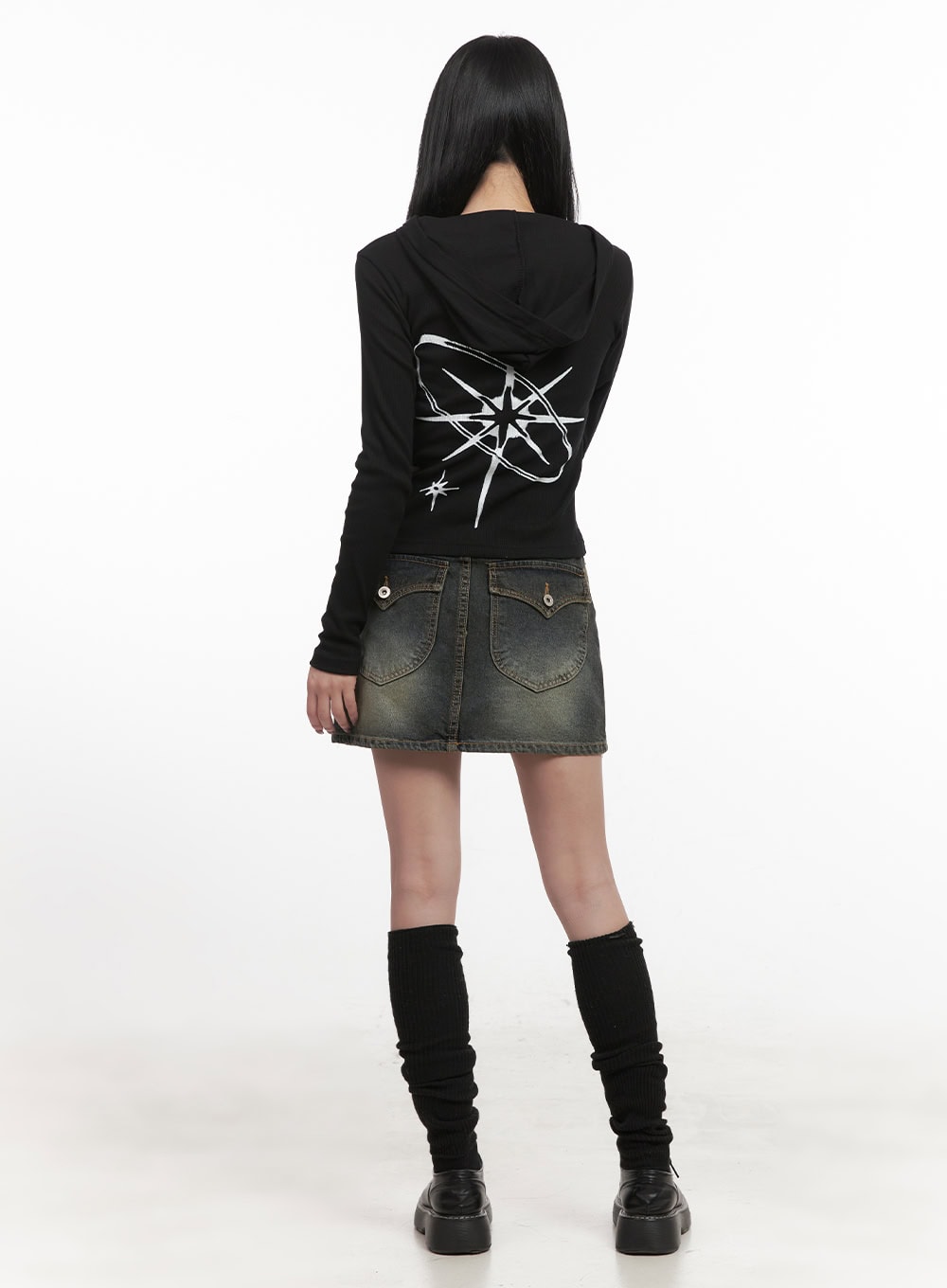 Washed Denim Mini Skirt CJ517