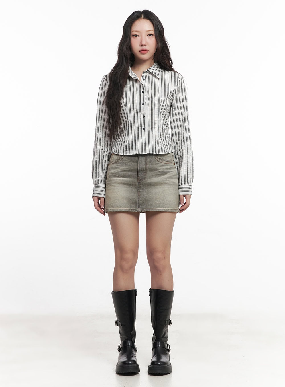 Washed Denim Mini Skirt IM528