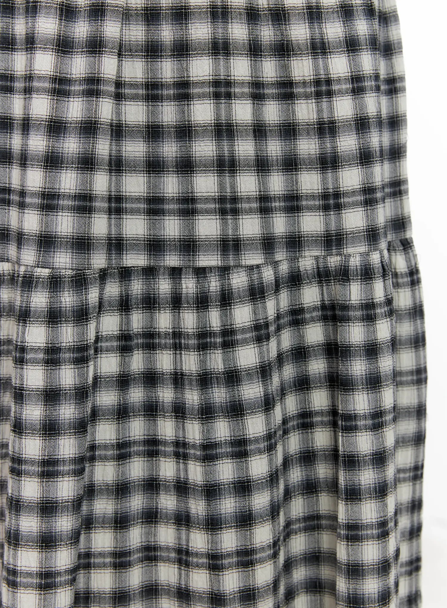 Plaid Cotton Maxi Skirt CL523