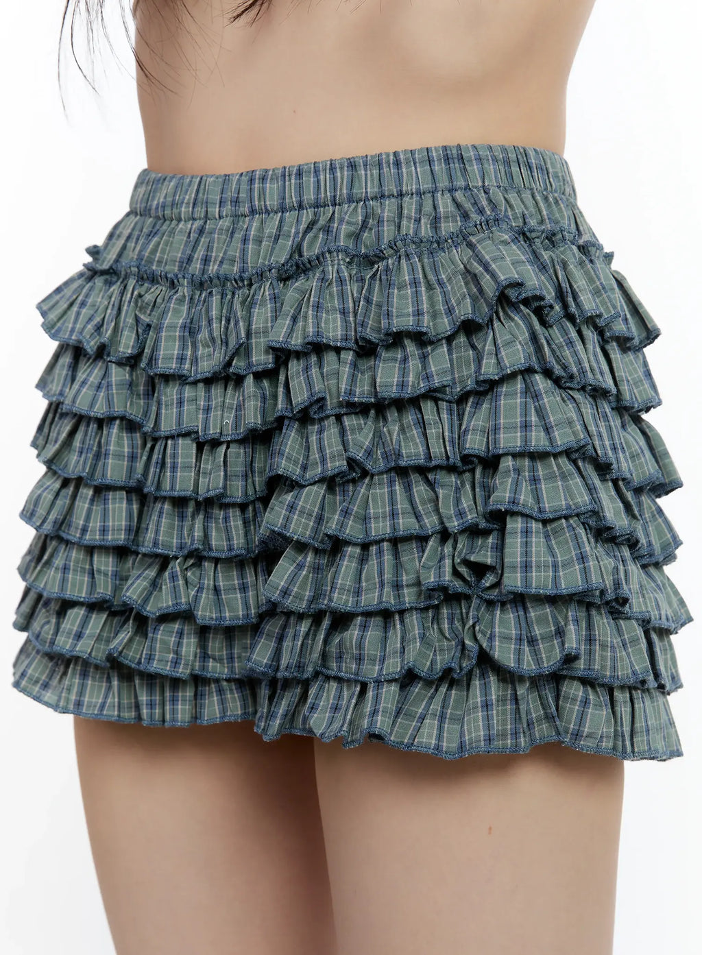 Plaid Ruffle Mini Skort CL504
