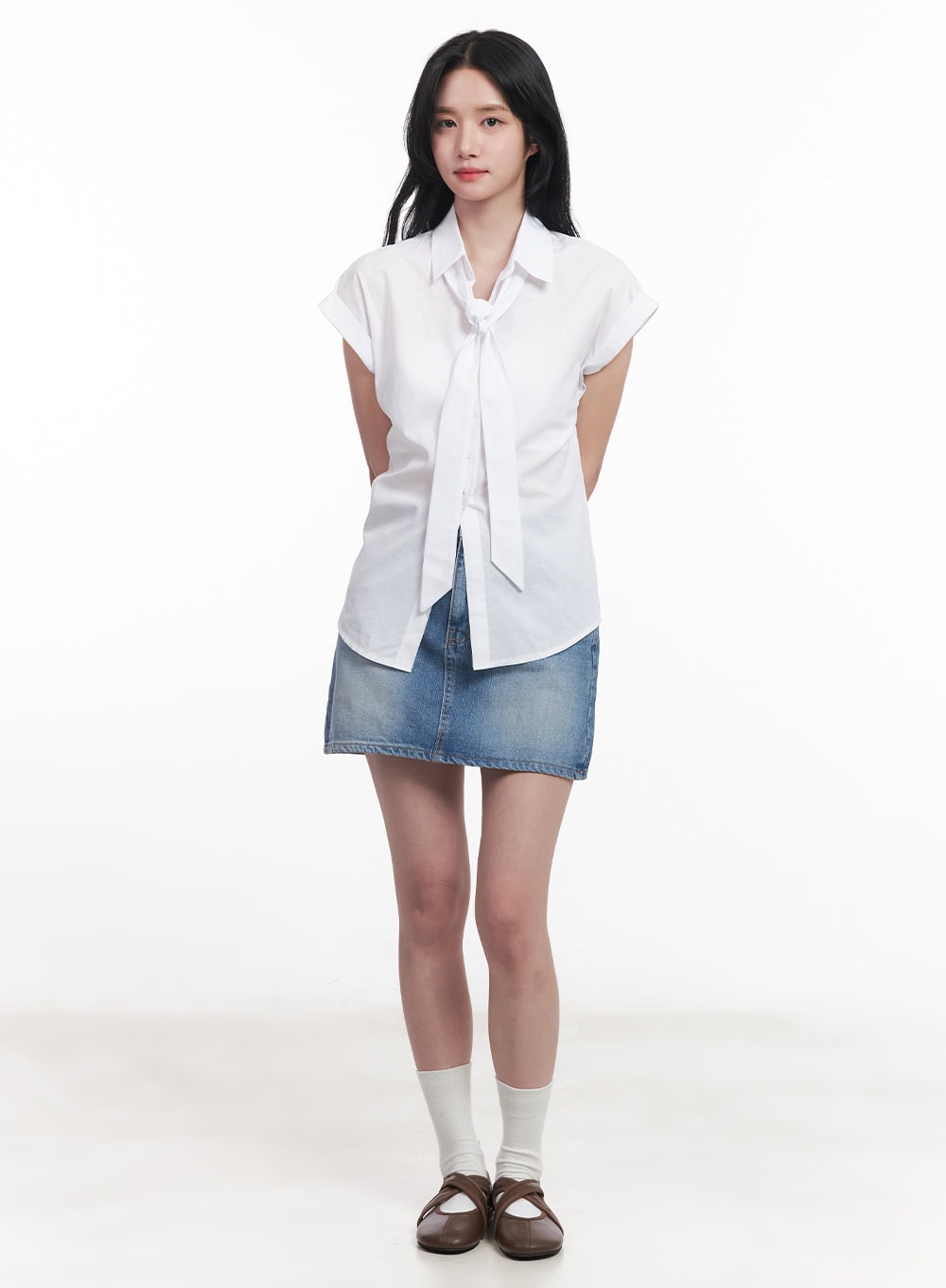 Denim Washed Mini Skirt  CY523