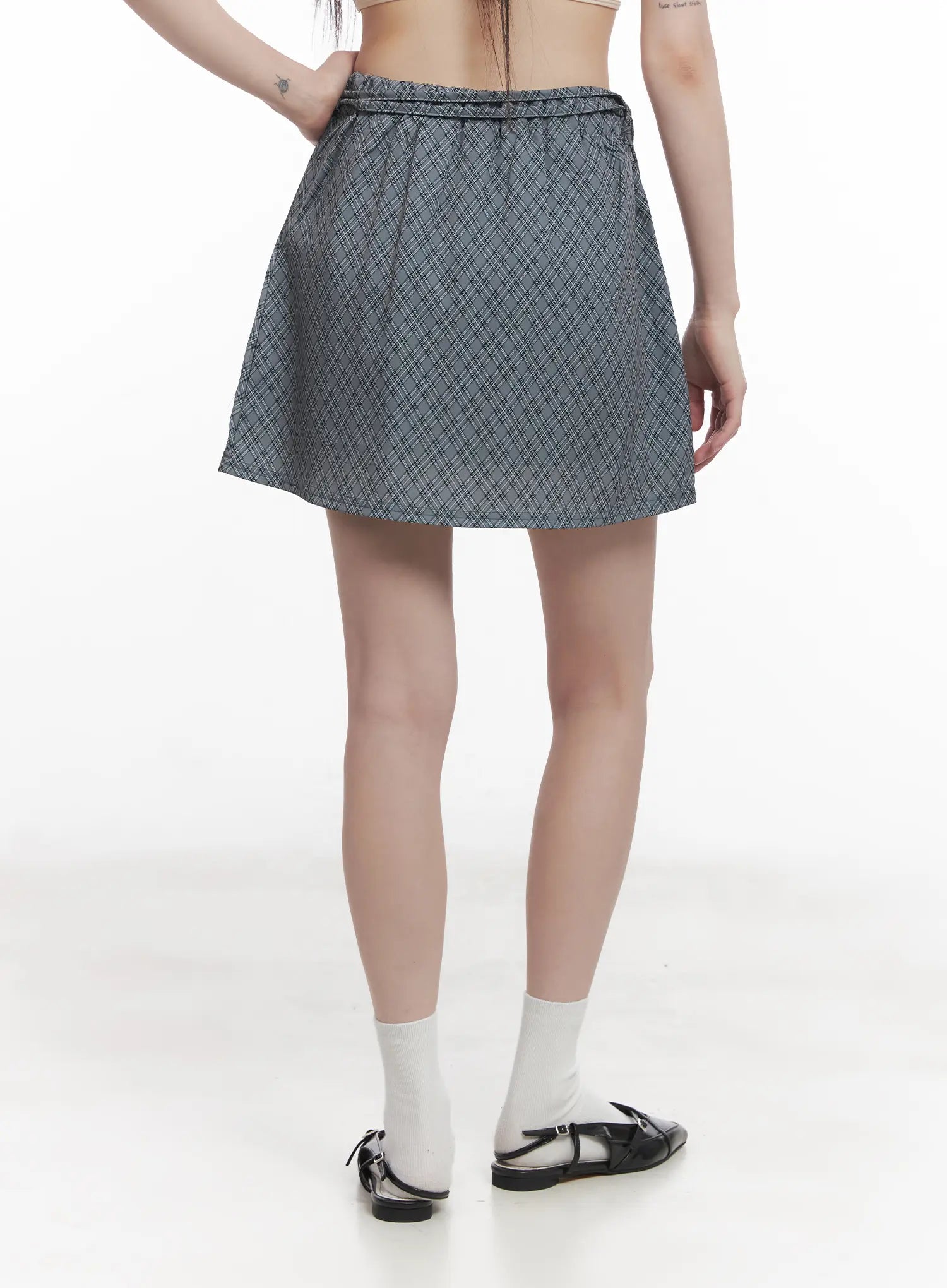 Plaid Strapped Mini Skirt CU518