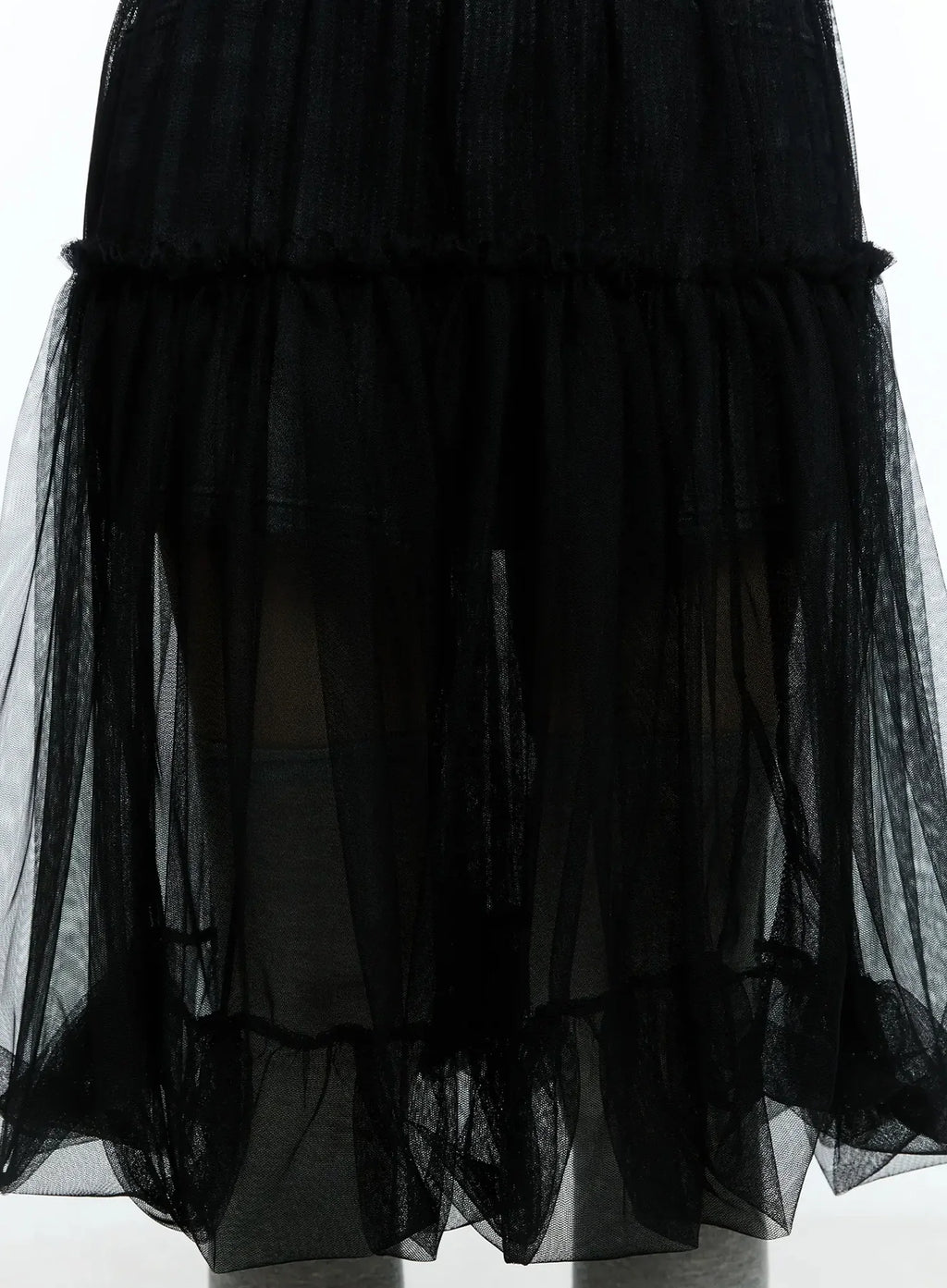 Tulle Asymmetric Midi Skirt IU525