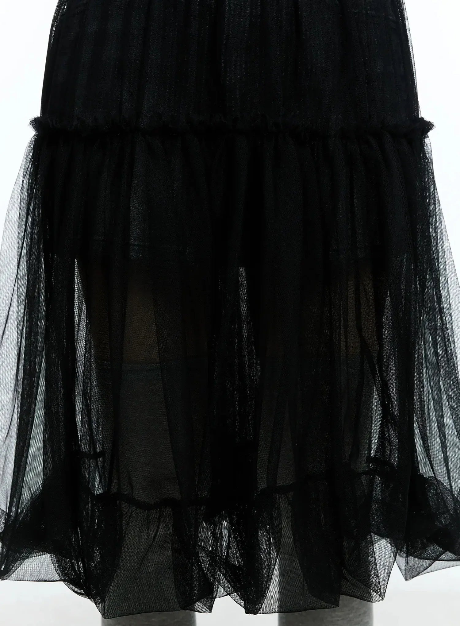 Tulle Asymmetric Midi Skirt IU525