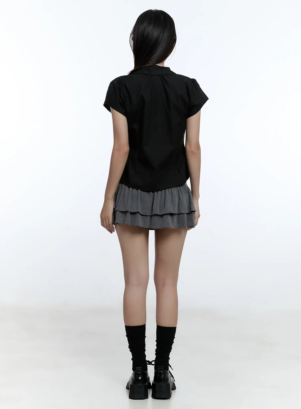 Polka Dot Ruffle Mini Skirt CU527