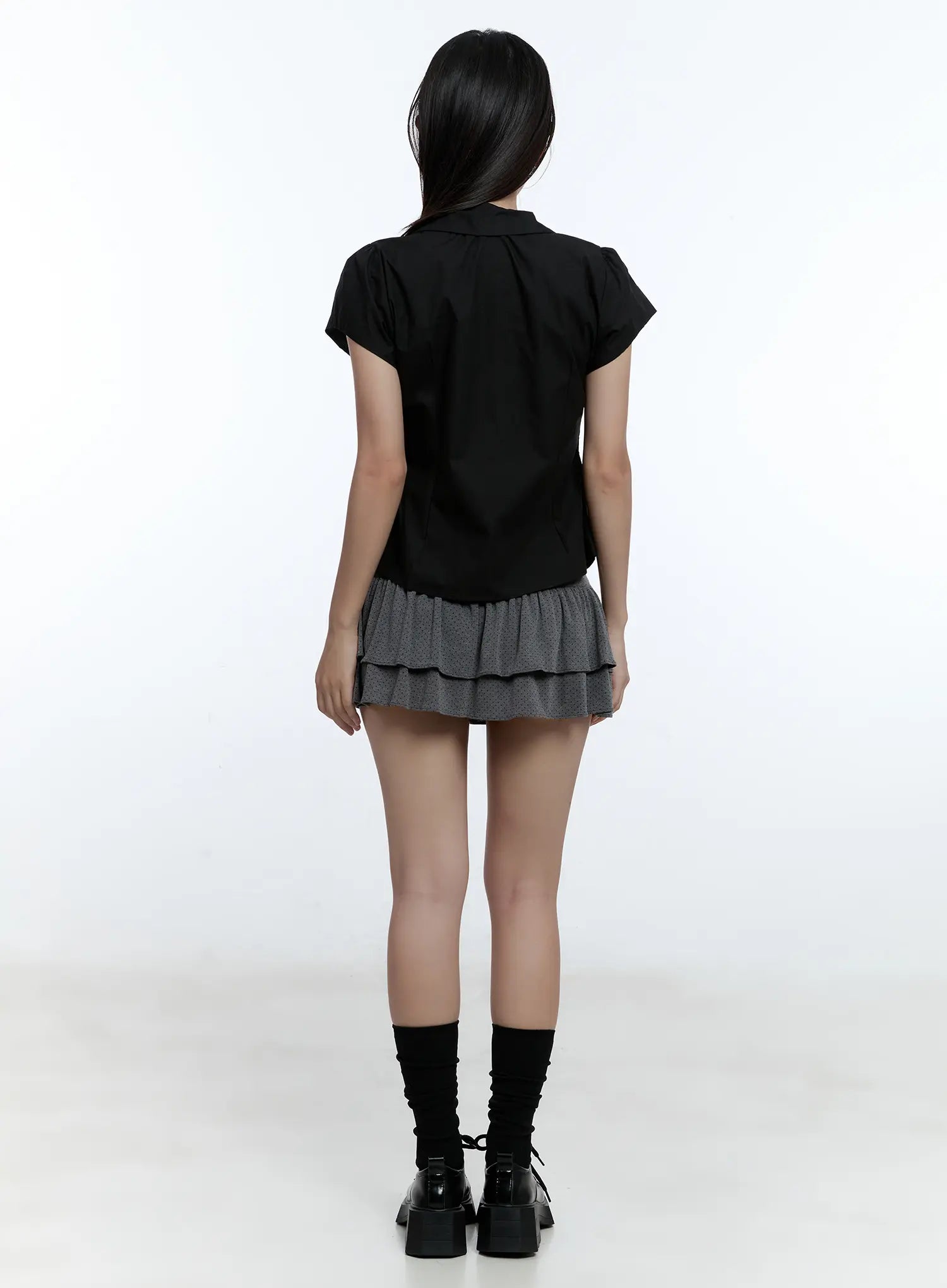 Polka Dot Ruffle Mini Skirt CU527