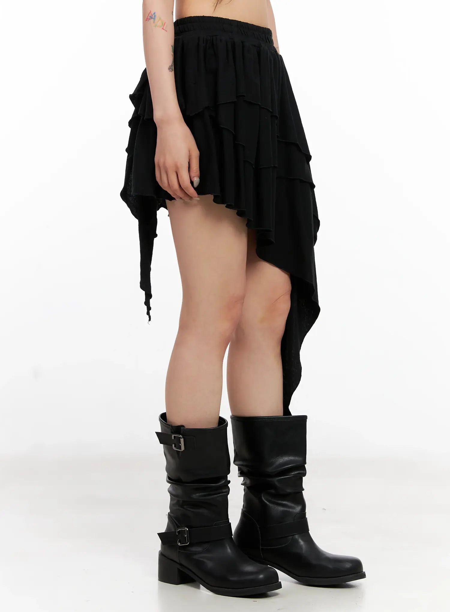 Asymmetric Tiered Skirt CL528