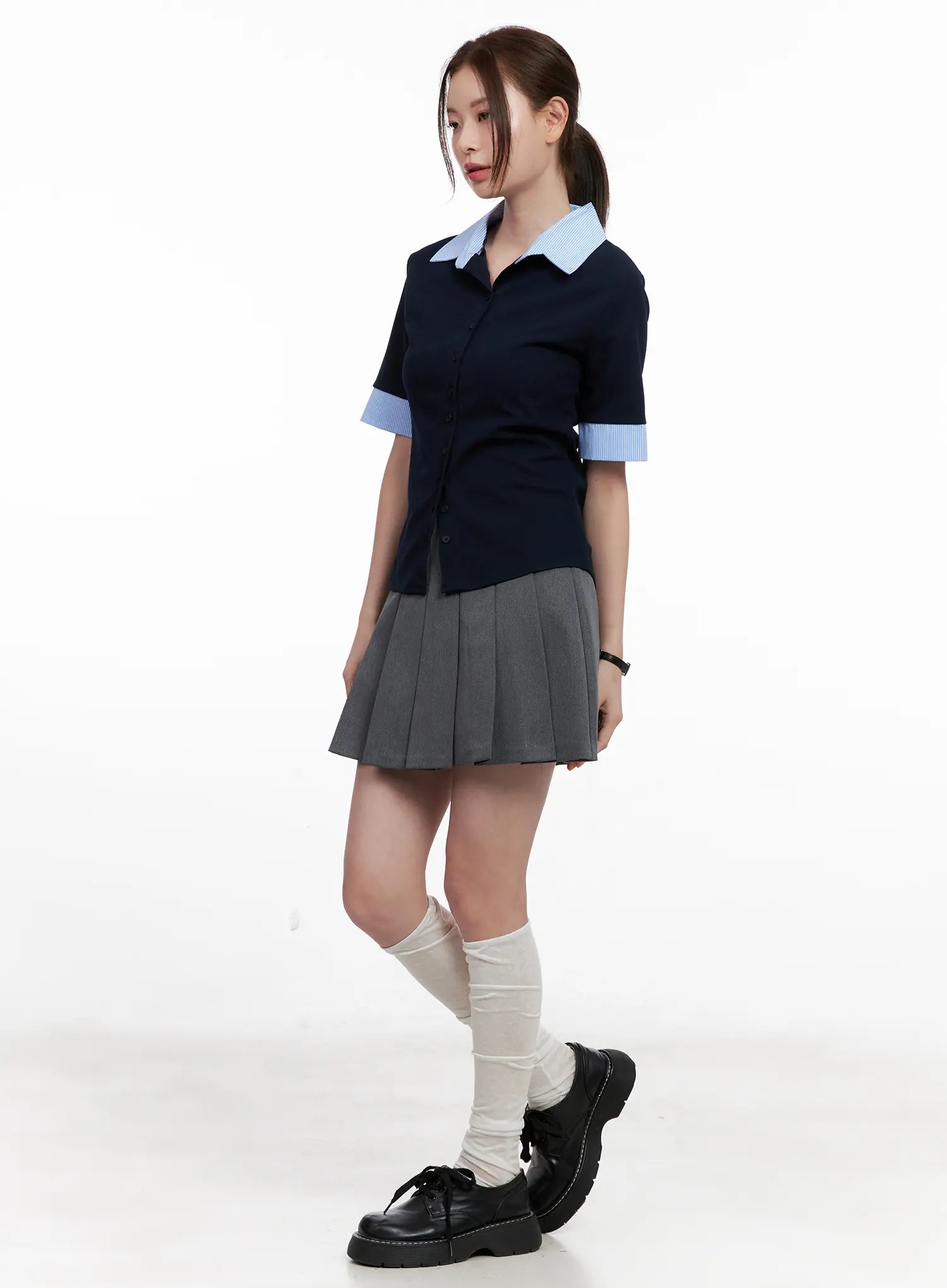 Classic Pleated Mini A-Line Skirt CL524