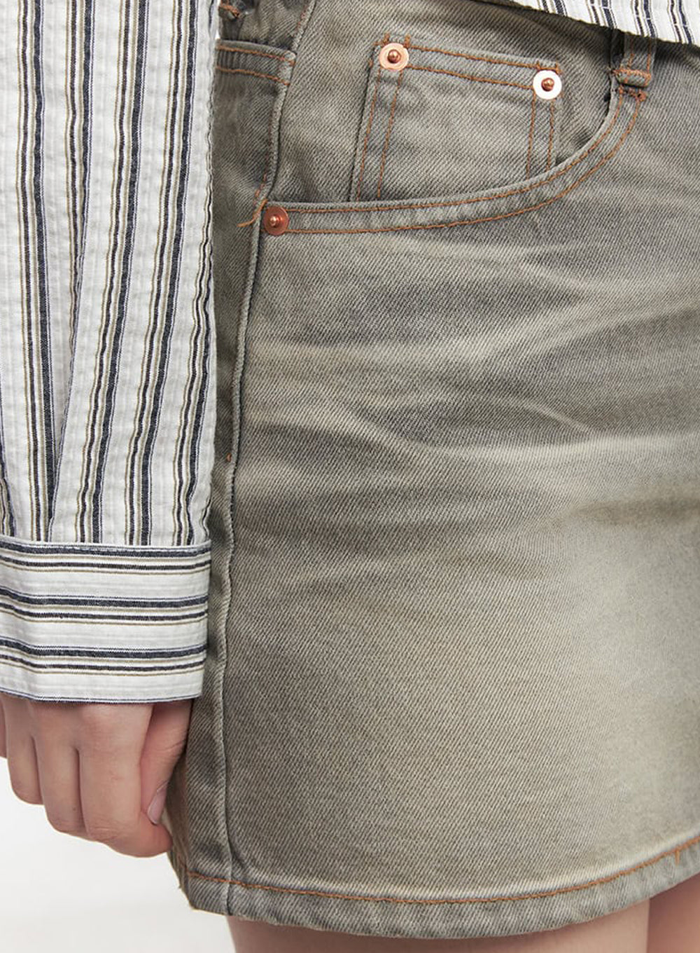 Washed Denim Mini Skirt IM528