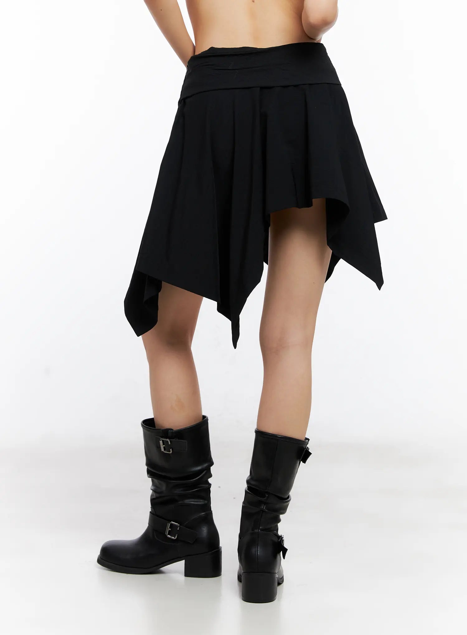 Asymmetric Frill Button Skirt CL530