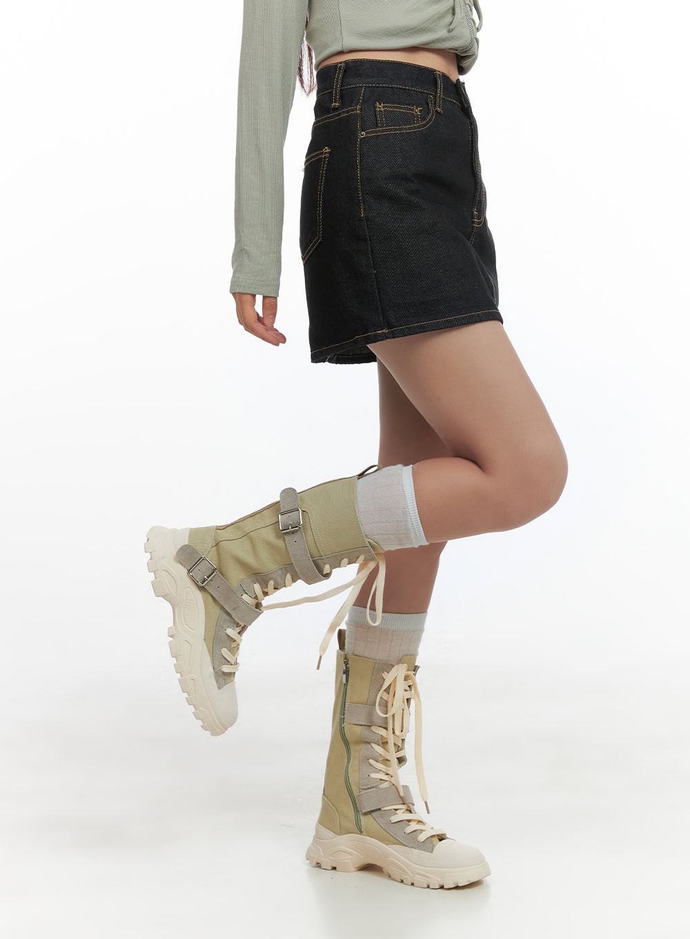 Denim Stitch Mini Skirt CO402