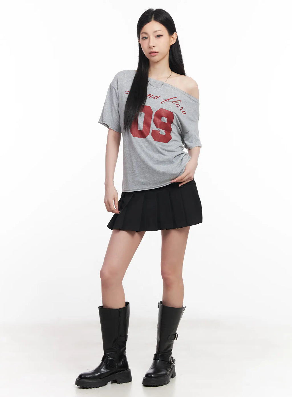 Solid Pleated Mini Skirt CU511