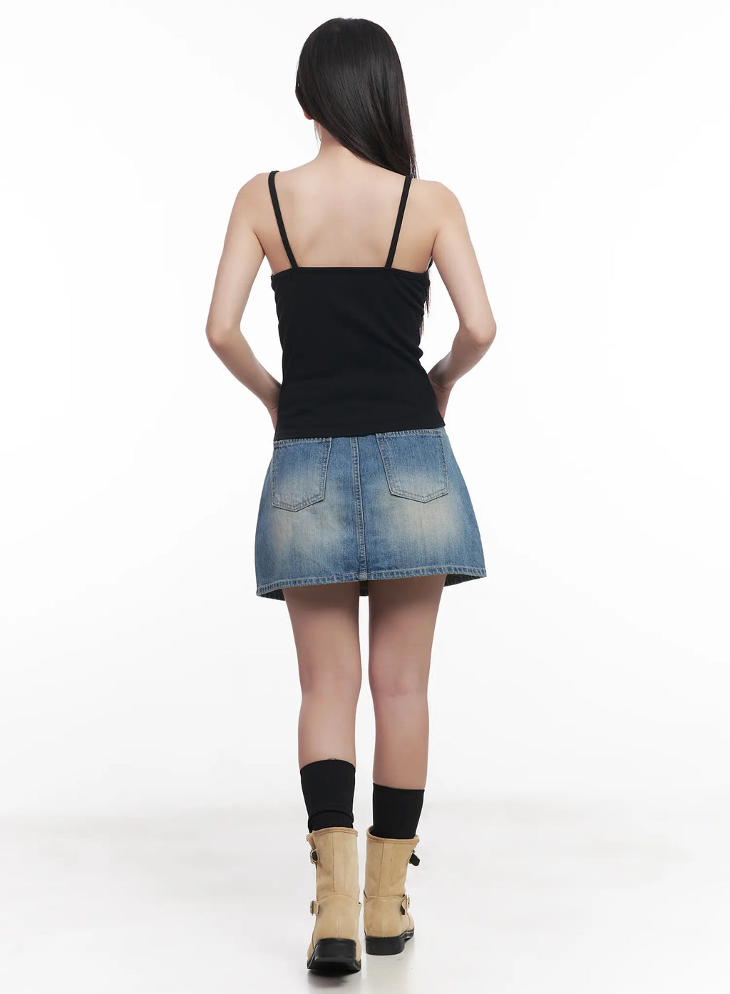 Washed Mini Denim Skirt CU516