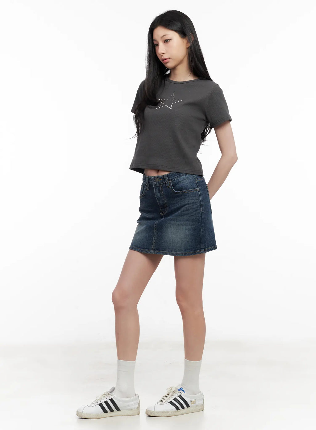 Washed Denim Mini Skirt CL501