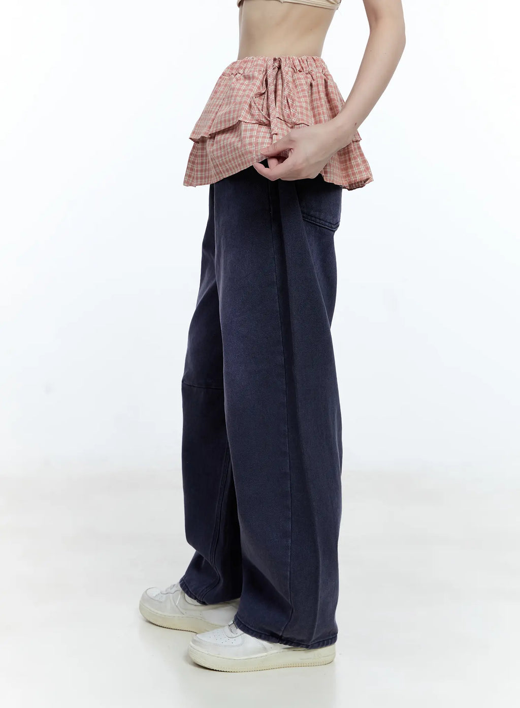 Plaid Layered Wrap Mini Skirt CG507