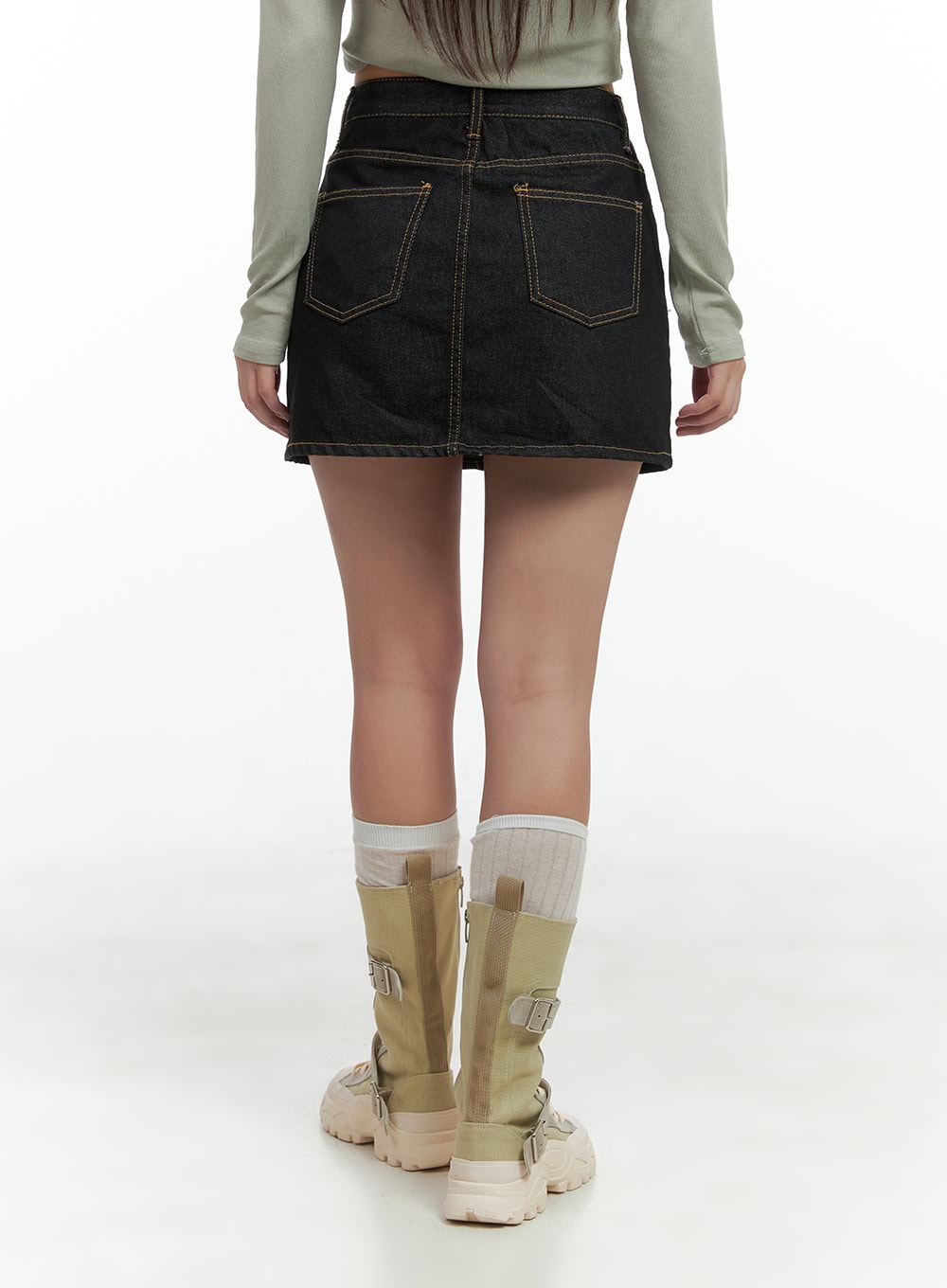 Denim Stitch Mini Skirt CO402