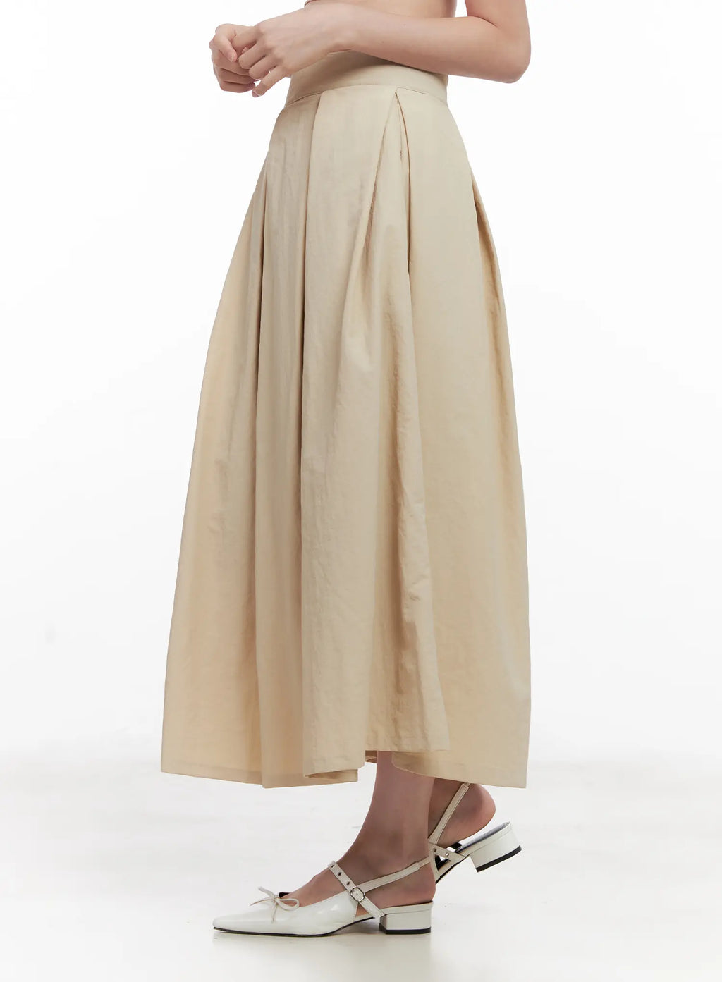 Pleated Flare Maxi Skirt CL524