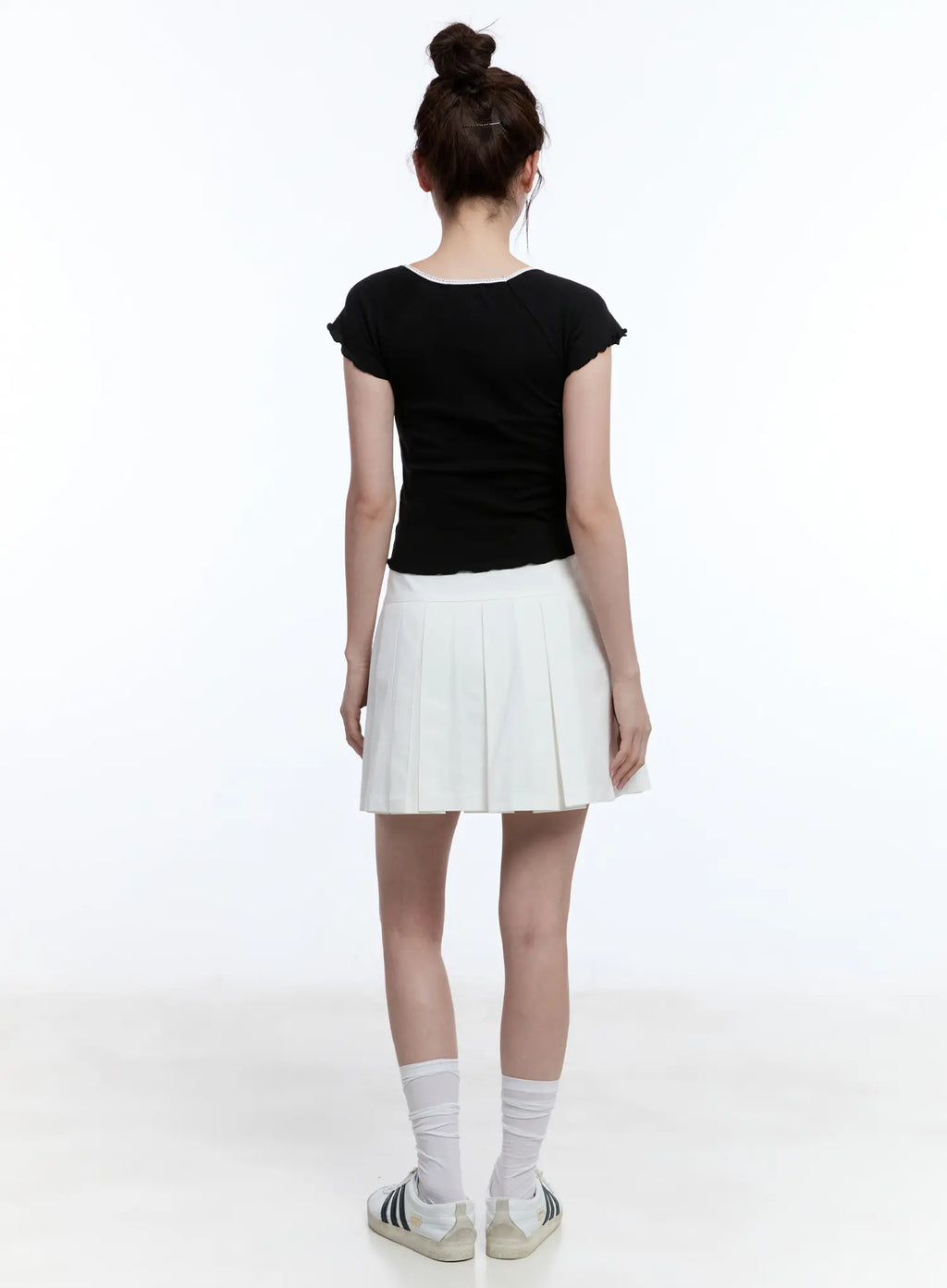 High-Waist Pleated Mini Skirt CU513