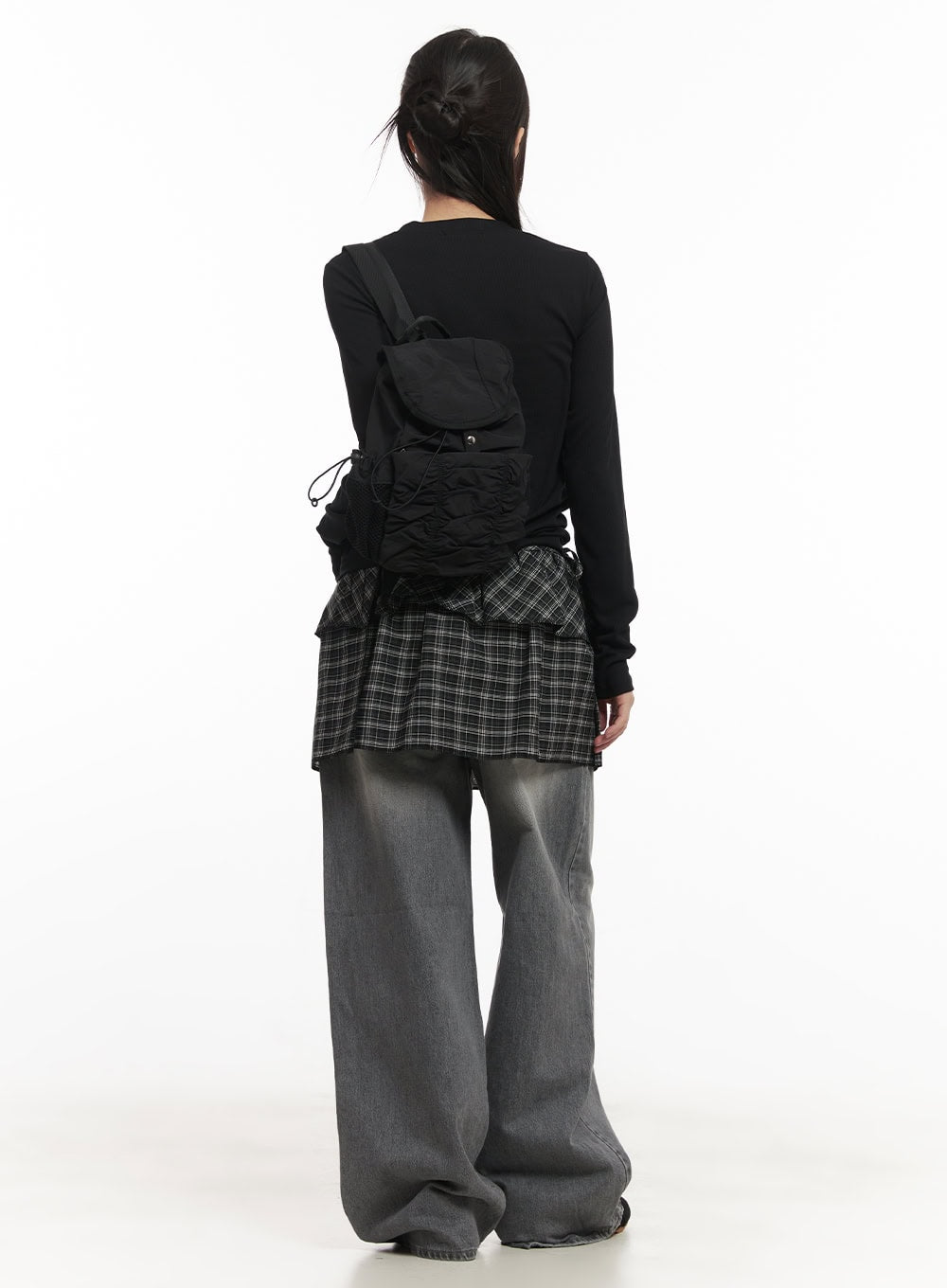 Checkered Ruffle Layering Mini Skirt CF519