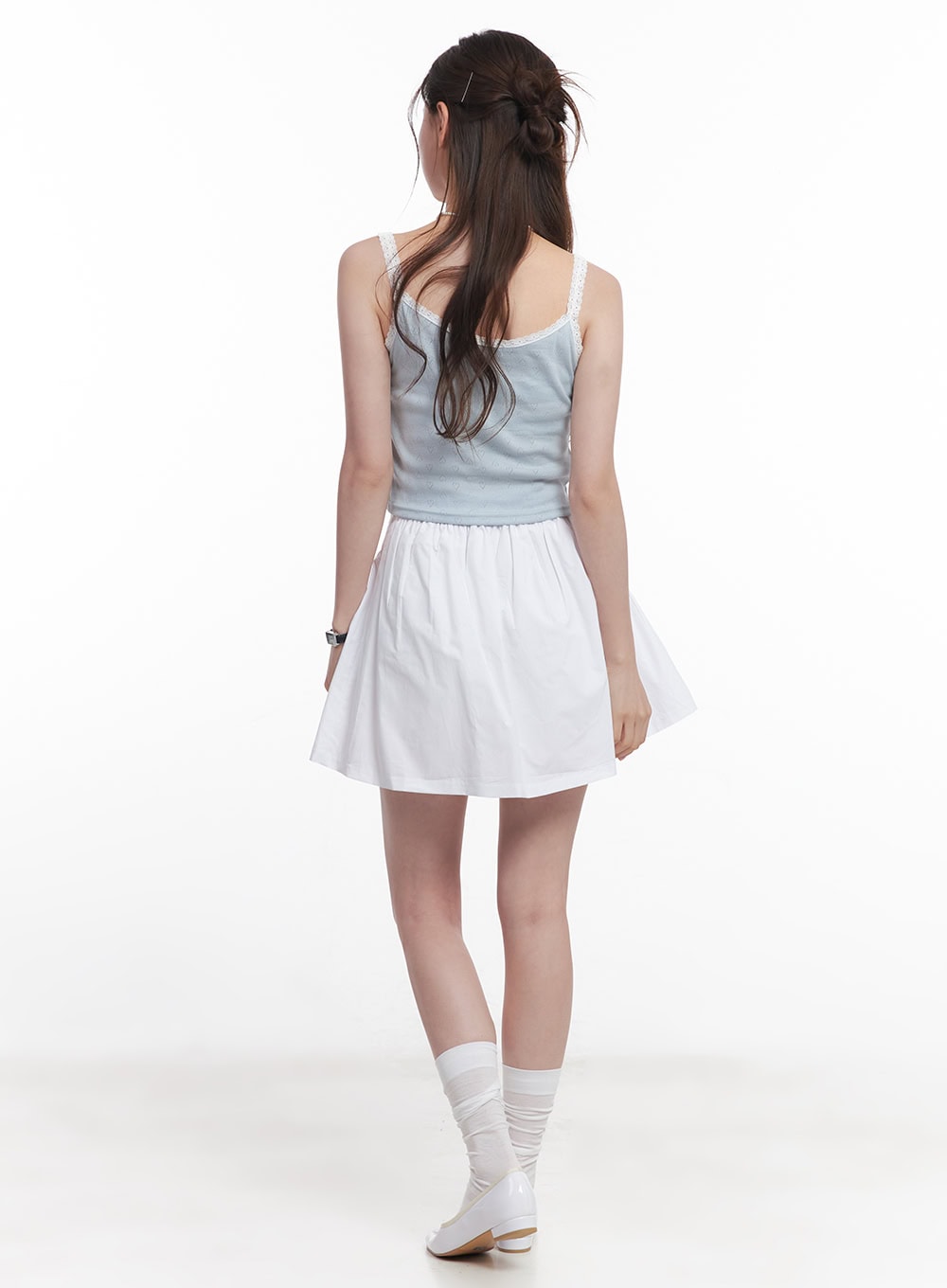 Cotton Pleated Mini Skirt CY519