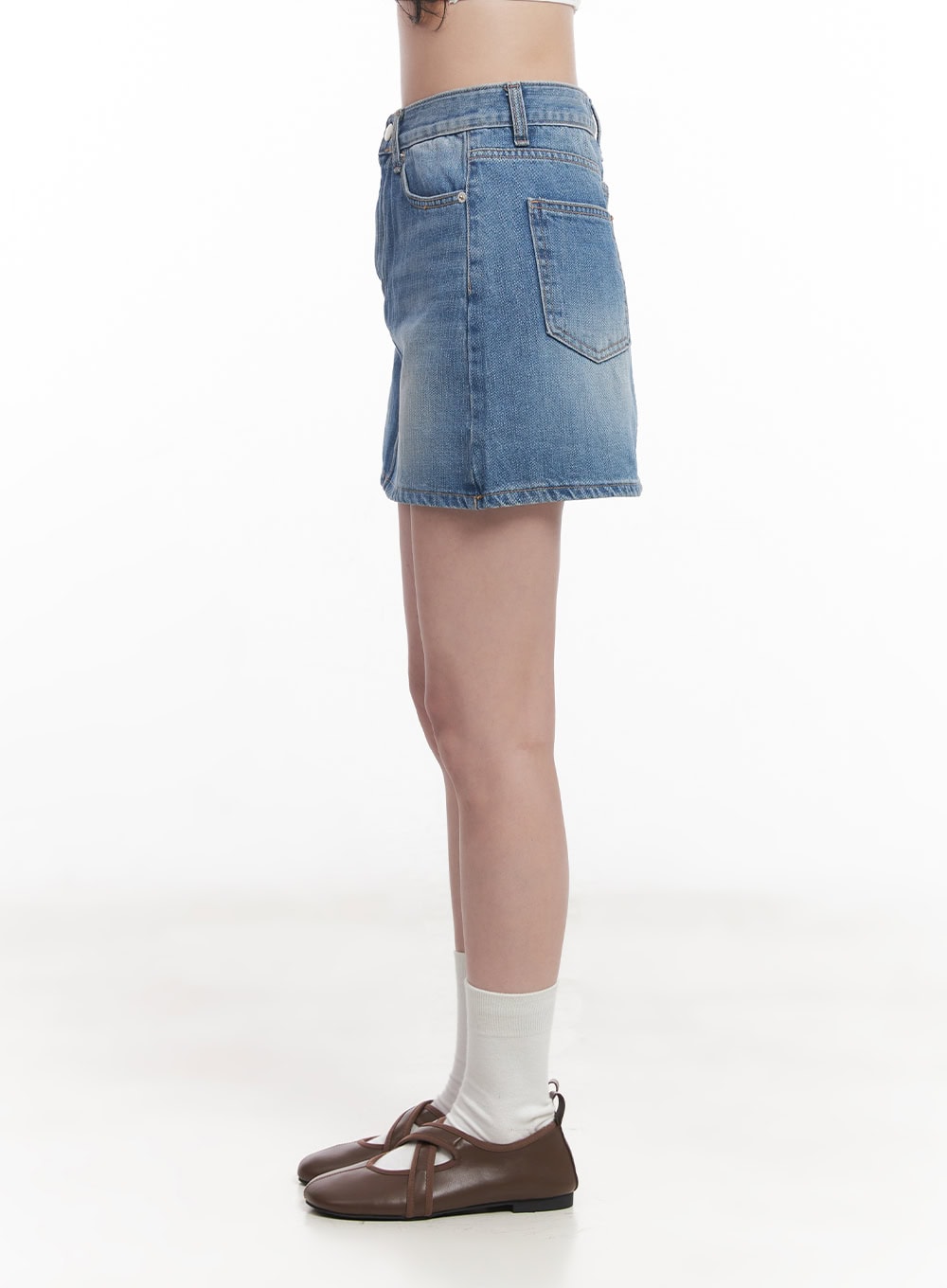 Denim Washed Mini Skirt  CY523