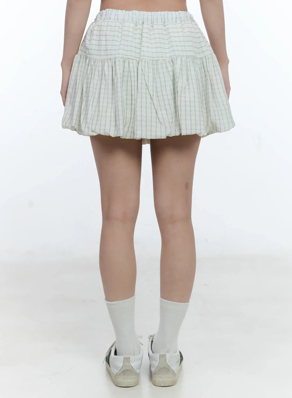 Gingham Balloon Mini Skirt CL530