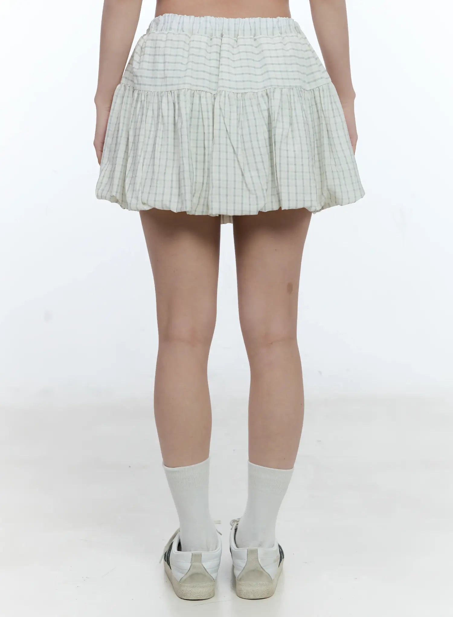 Gingham Balloon Mini Skirt CL530
