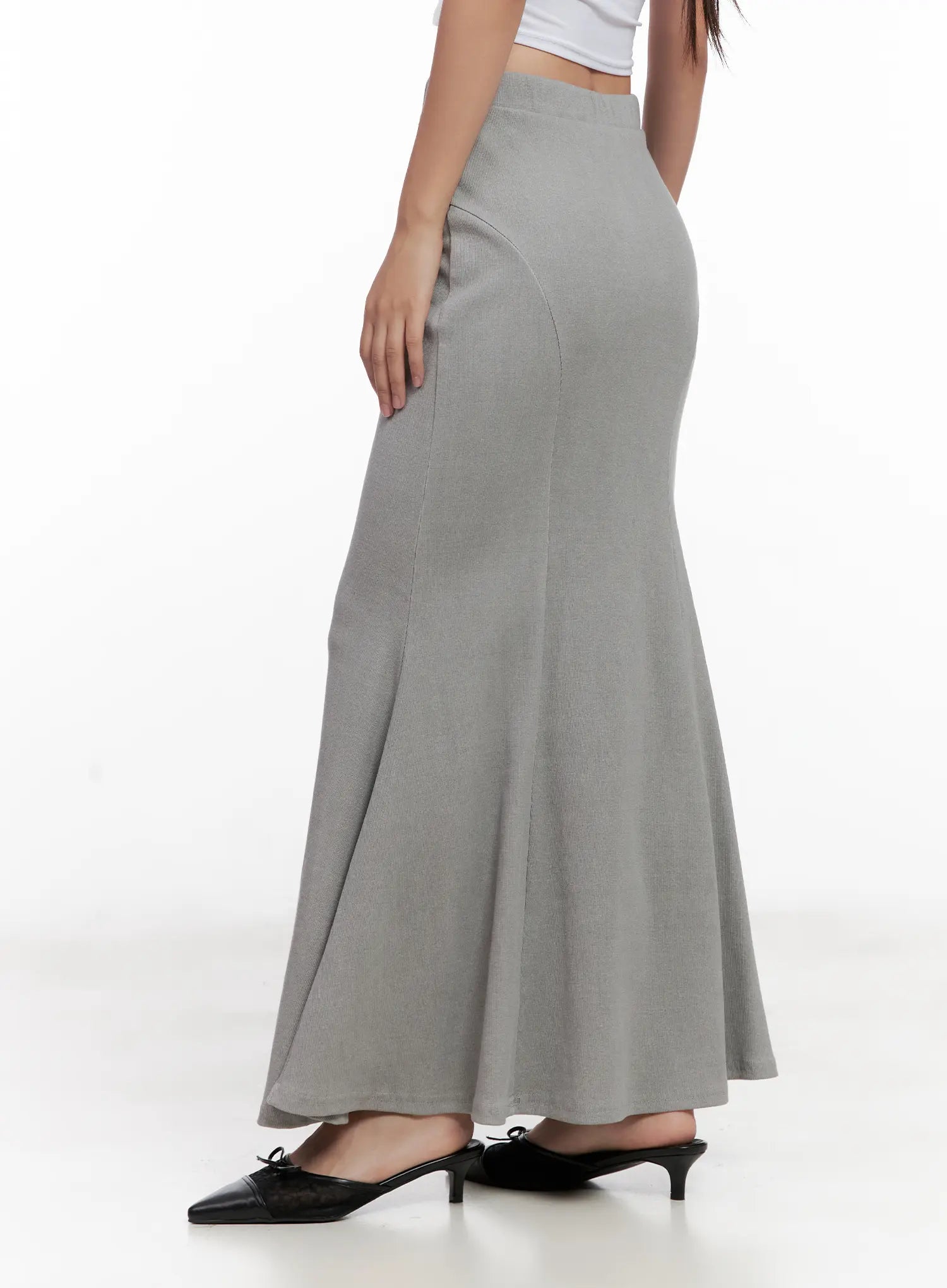 Grey Bodycon Maxi Skirt CL518