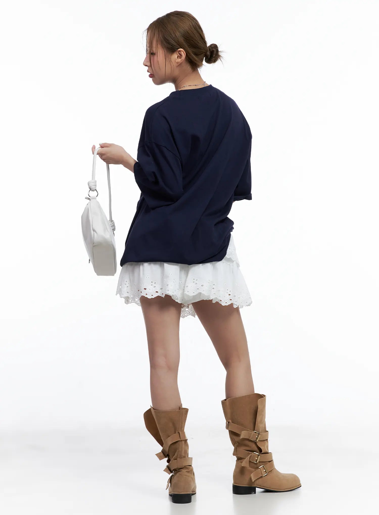 Boho Eyelet Tiered Mini Skirt CL514