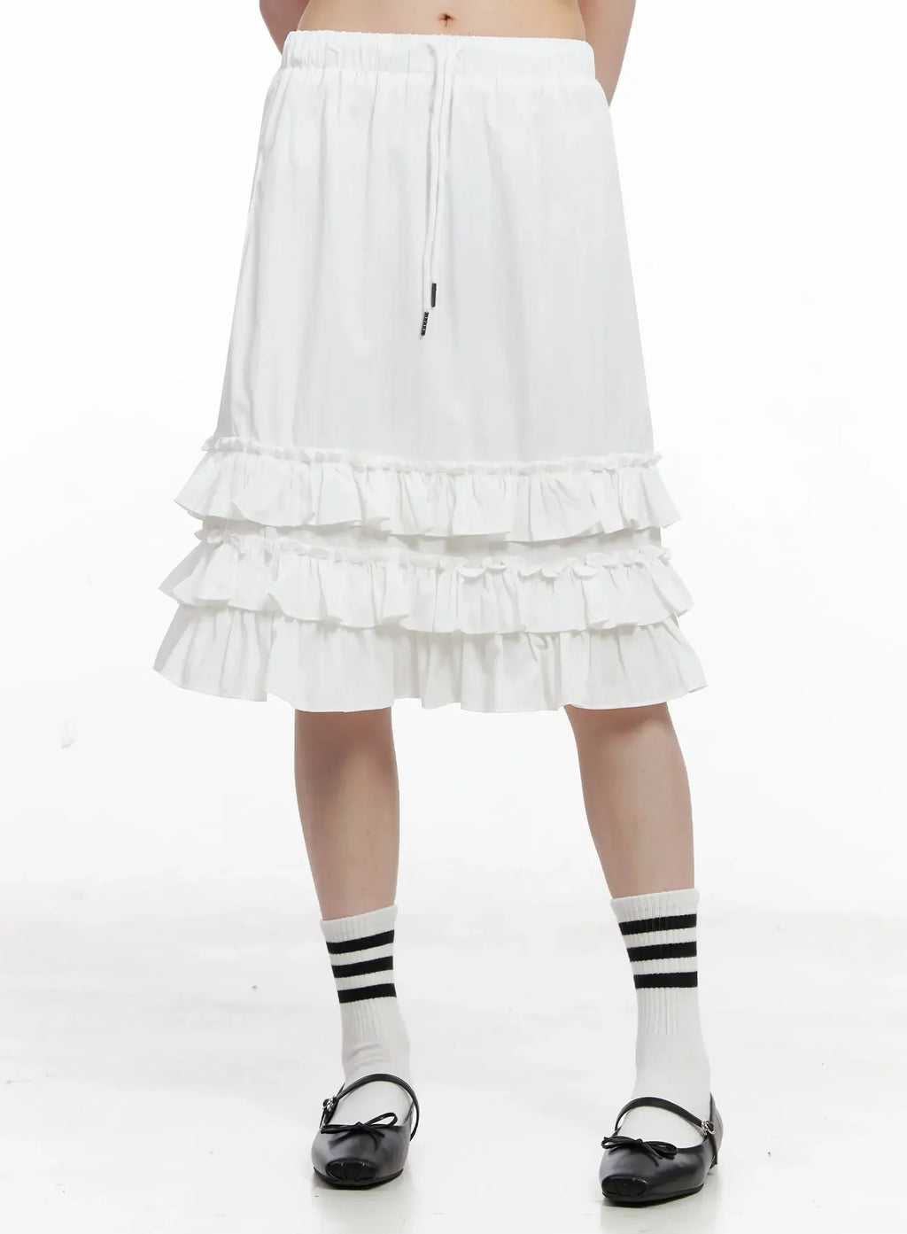 Ruffled Layered Midi Skirt IL528