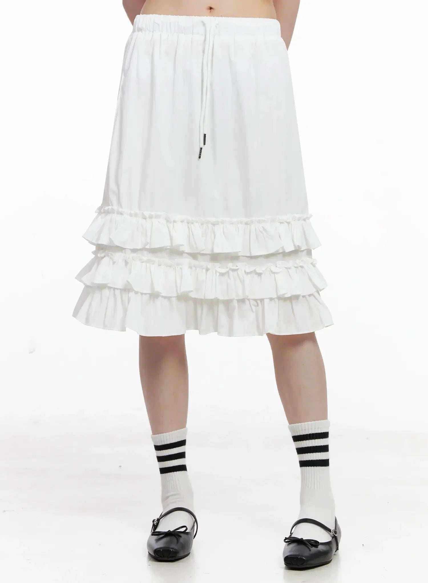 Ruffled Layered Midi Skirt IL528
