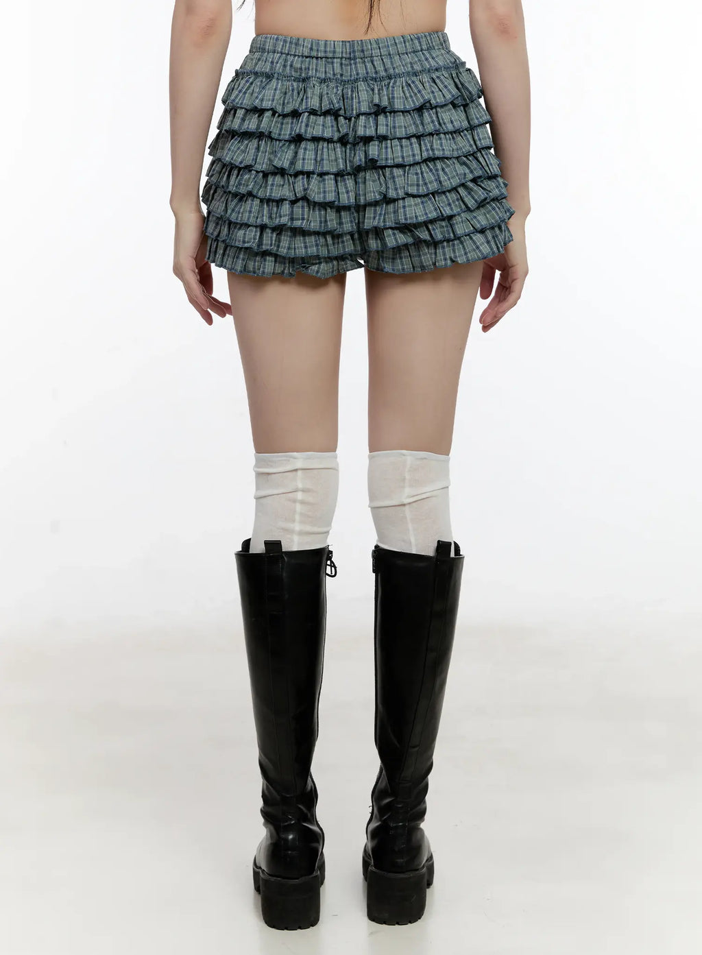 Plaid Ruffle Mini Skort CL504