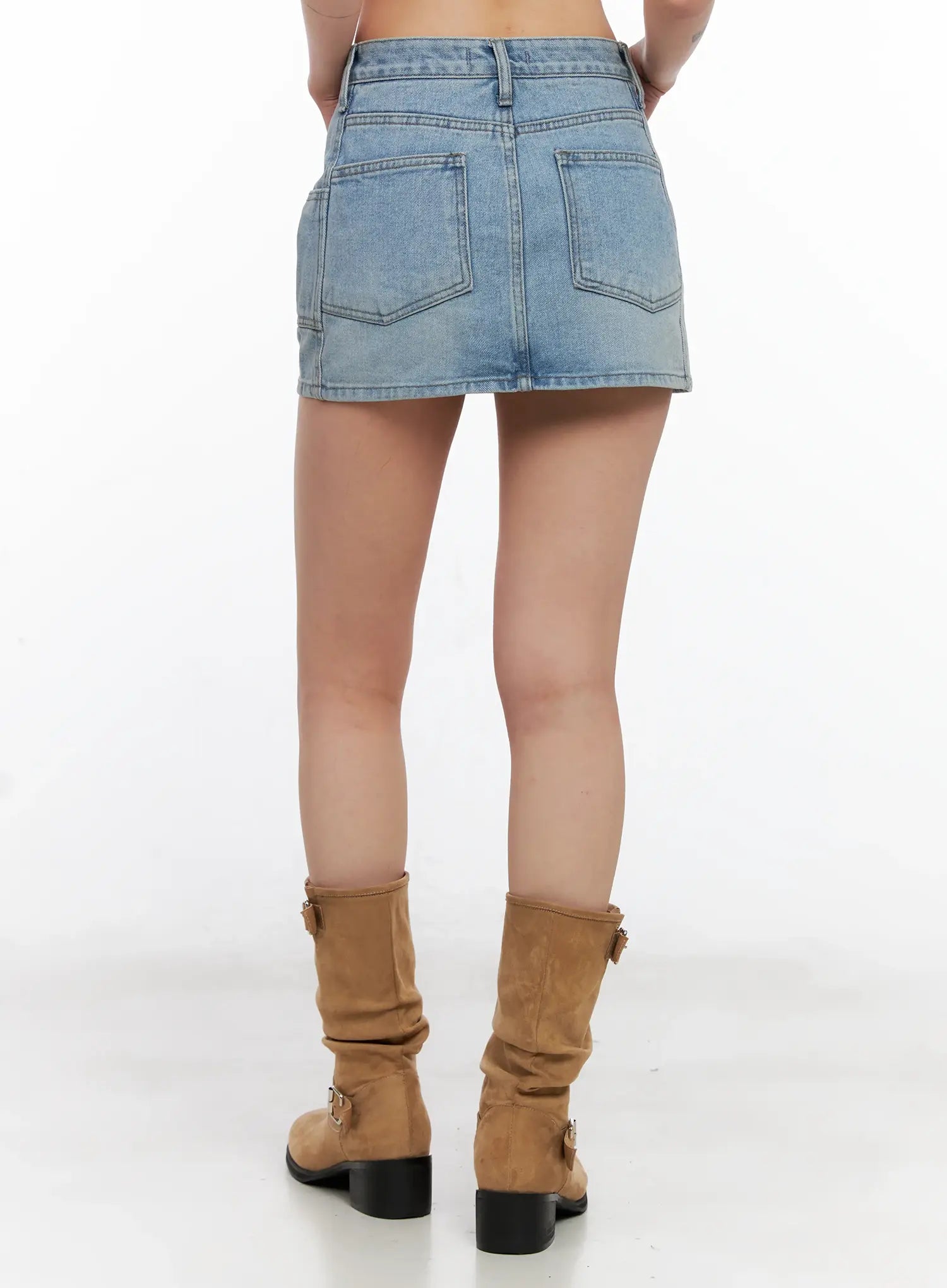 High-Waist Denim Mini Skirt CL525